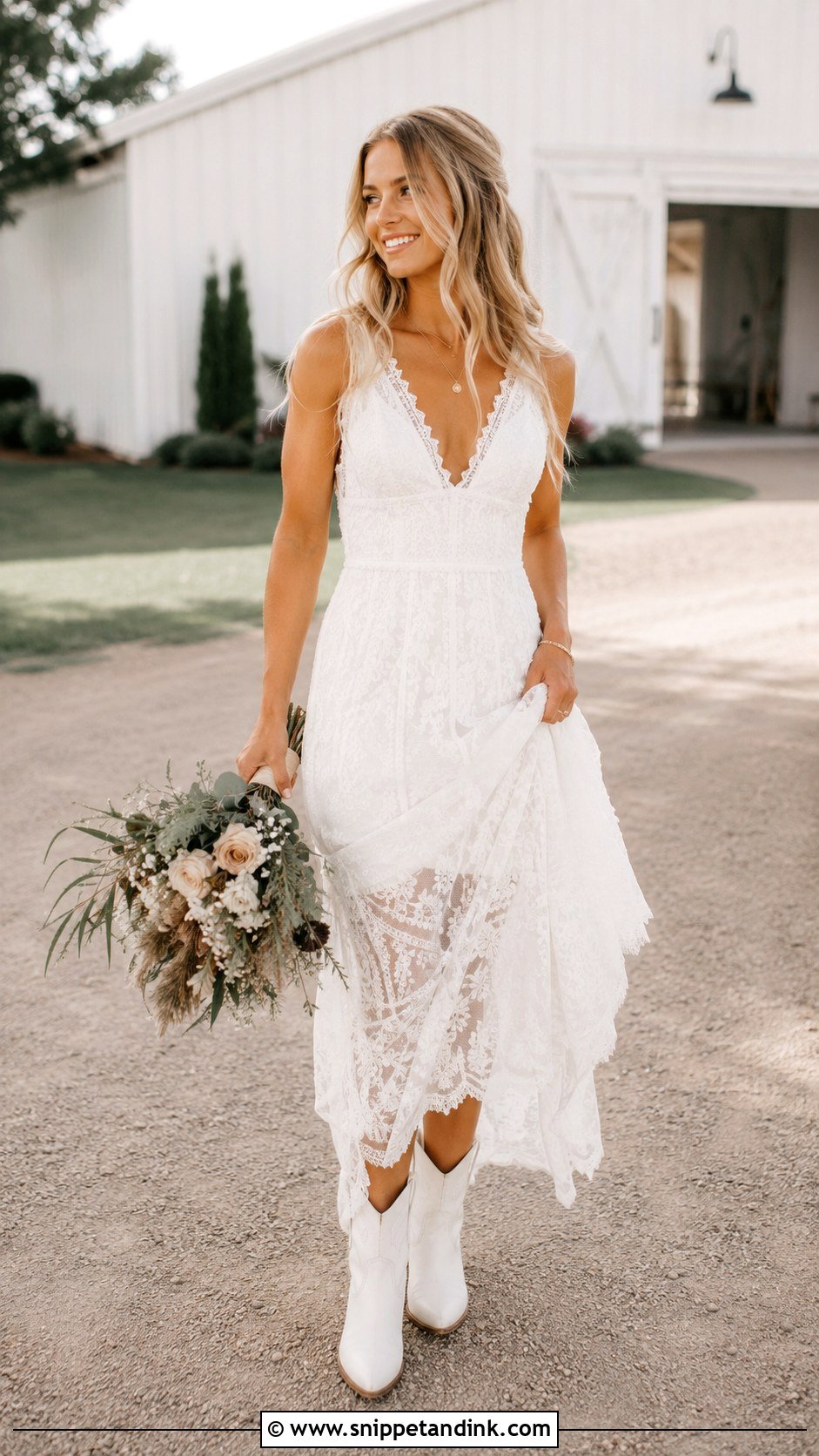 Country Wedding Dress With Ankle Boots - Snippet and Ink - 25 Country Wedding Dresses with Boots