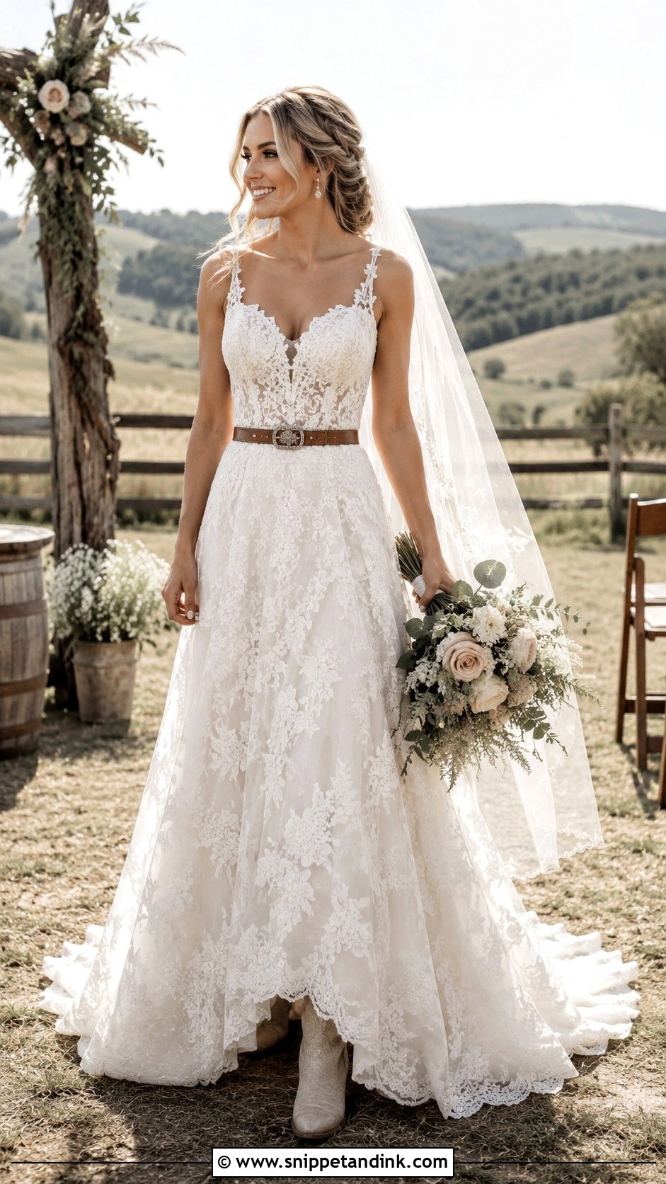 Country Wedding Dress With Belt - Snippet and Ink - 25 Country Style Wedding Dresses