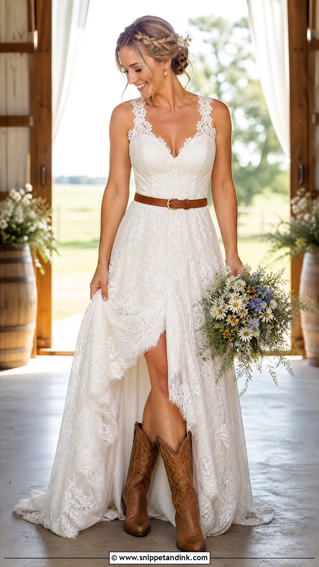 Country Wedding Dress With Boots And Belt - Snippet and Ink - 25 Wedding Dress with Boots Ideas