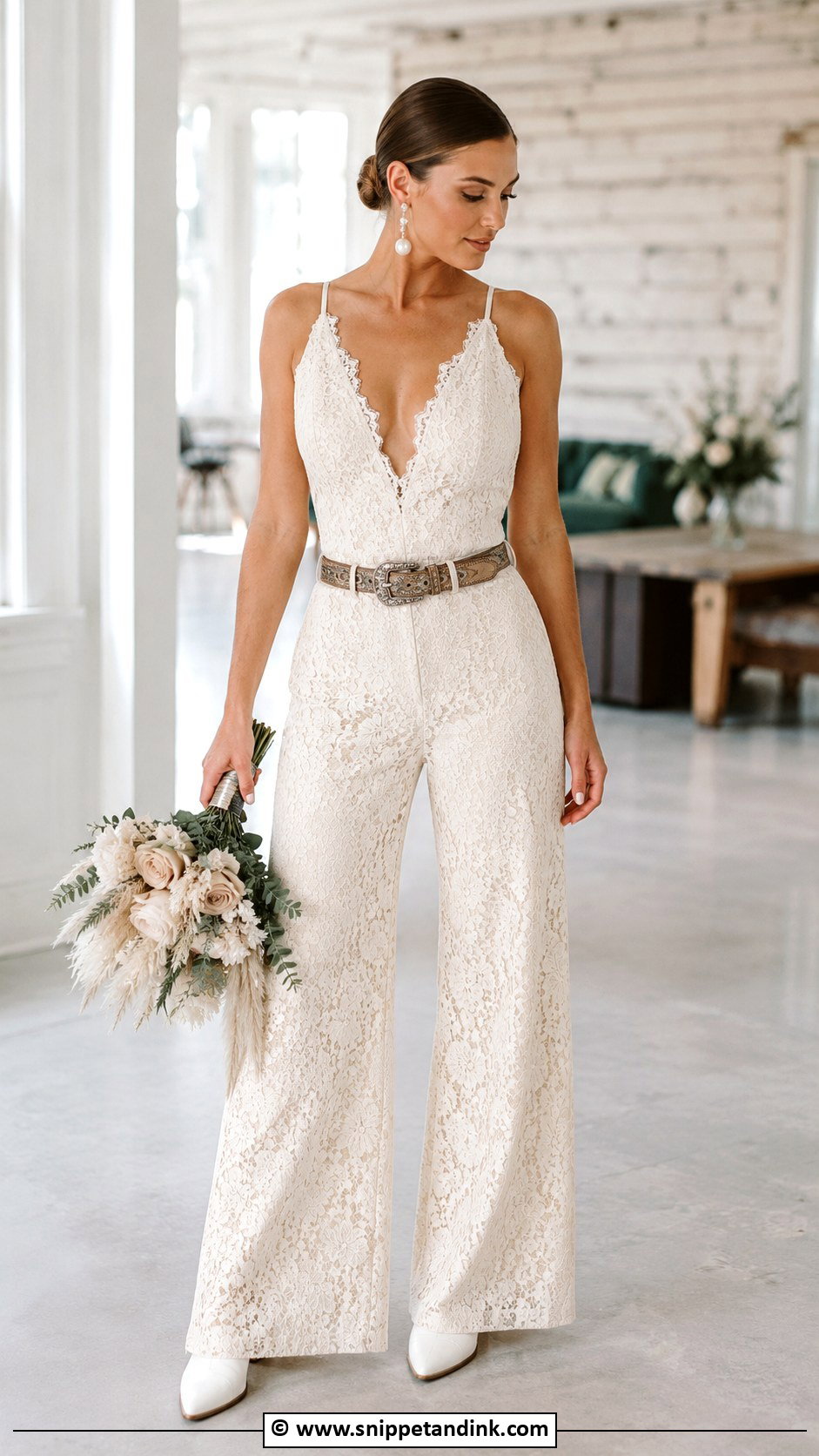 Country Wedding Dress With Bridal Jumpsuit - Snippet and Ink - 25 Country Wedding Dress Ideas