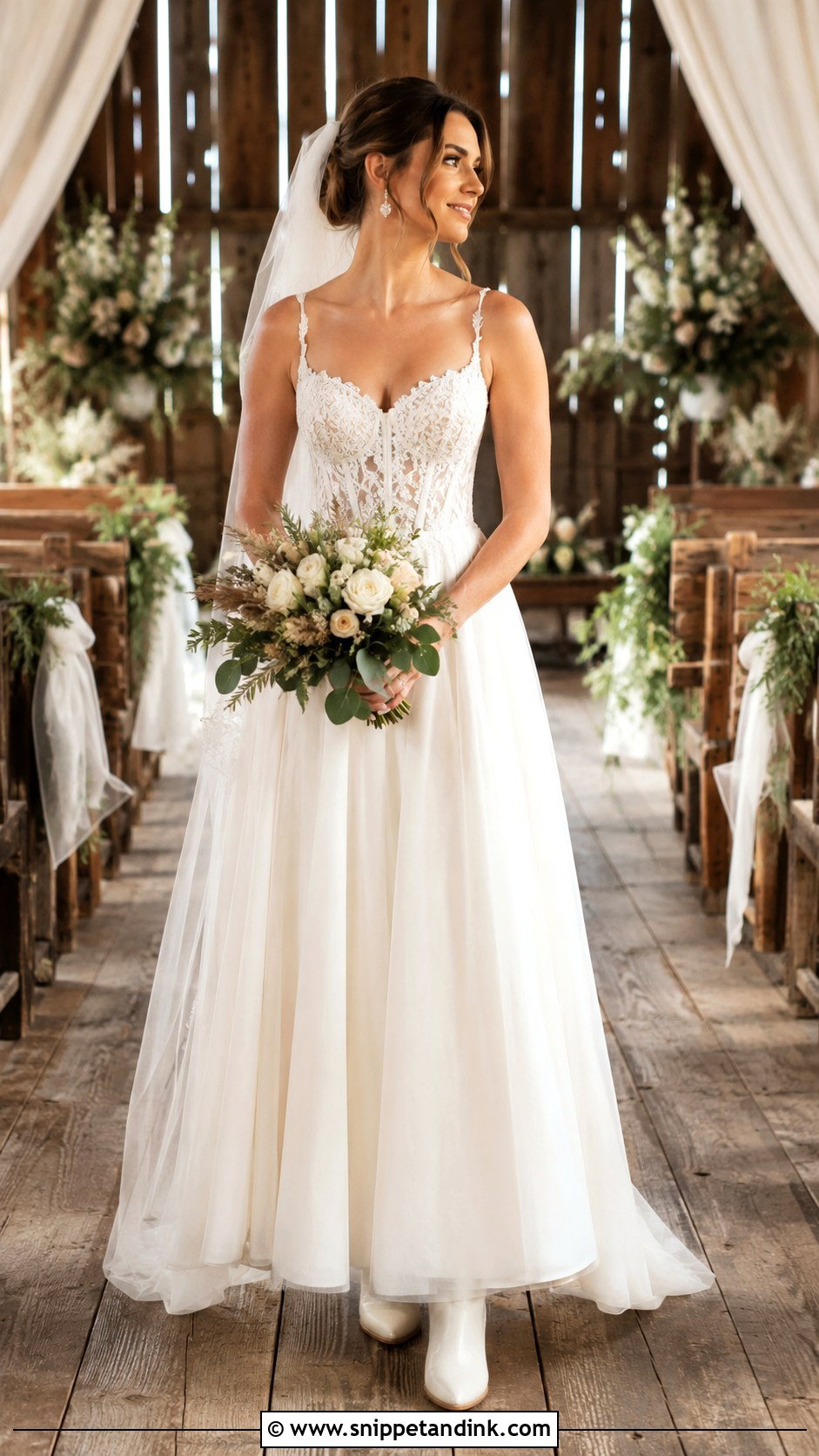 Country Wedding Dress With Corset Bodice - Snippet and Ink - 25 Country Wedding Dresses