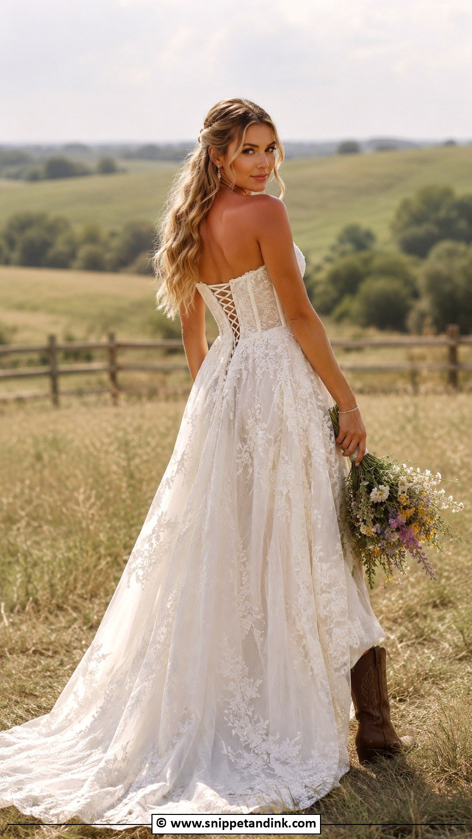 Country Wedding Dress With Corset Bodice - Snippet and Ink - 25 Country Wedding Dress Ideas
