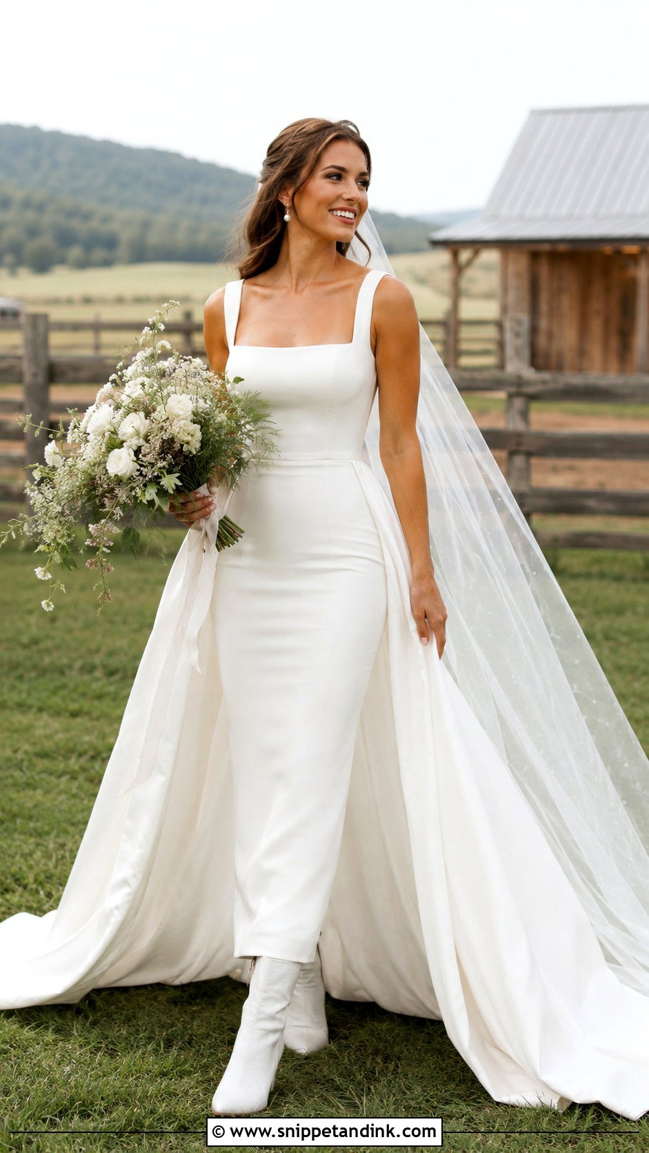 Country Wedding Dress With Detachable Train - Snippet and Ink - 25 Country Wedding Dresses