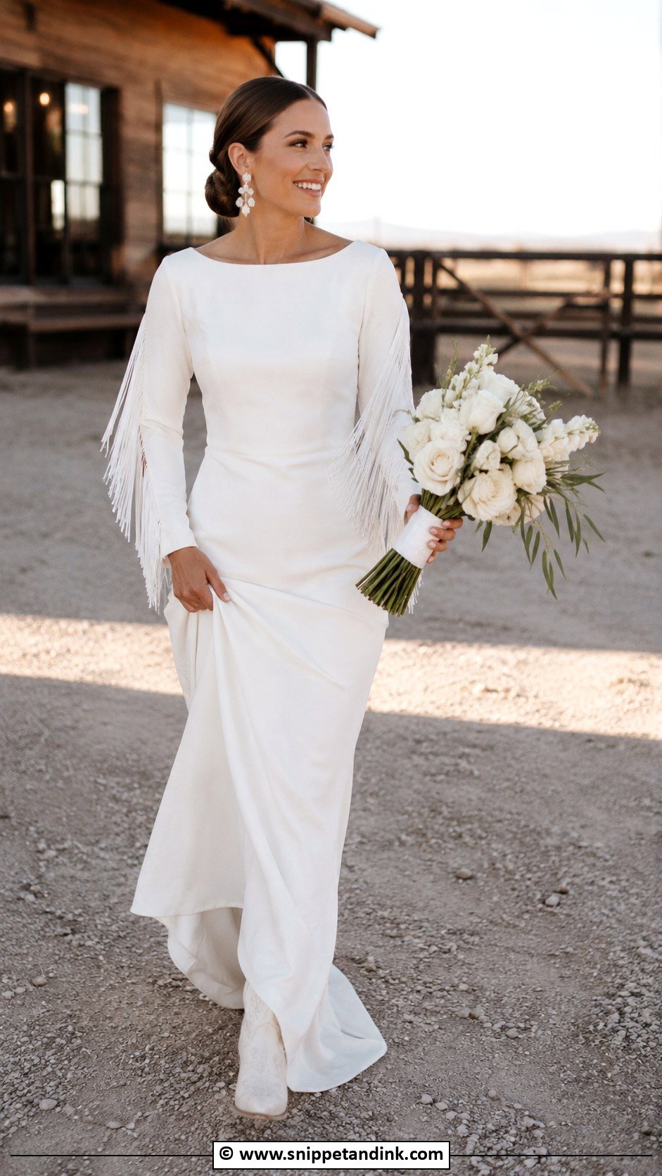 Country Wedding Dress With Fringe Detail - Snippet and Ink - 25 Country Chic Wedding Dresses