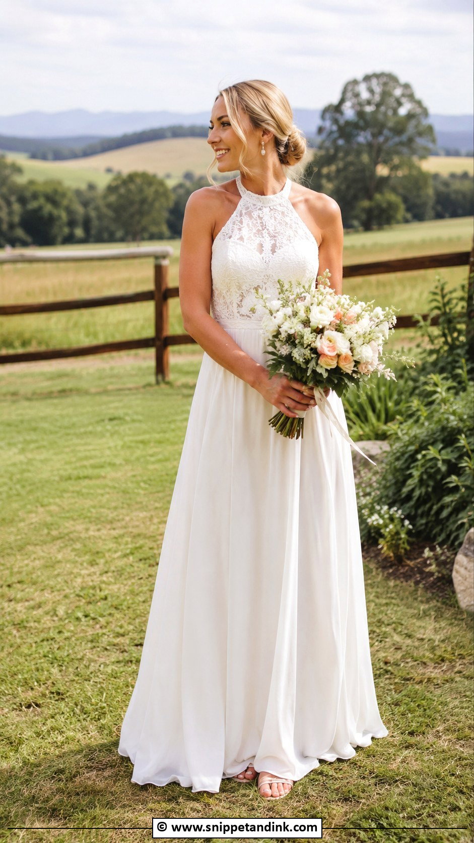 Country Wedding Dress With Halter Neck - Snippet and Ink - 25 Country Chic Wedding Dresses