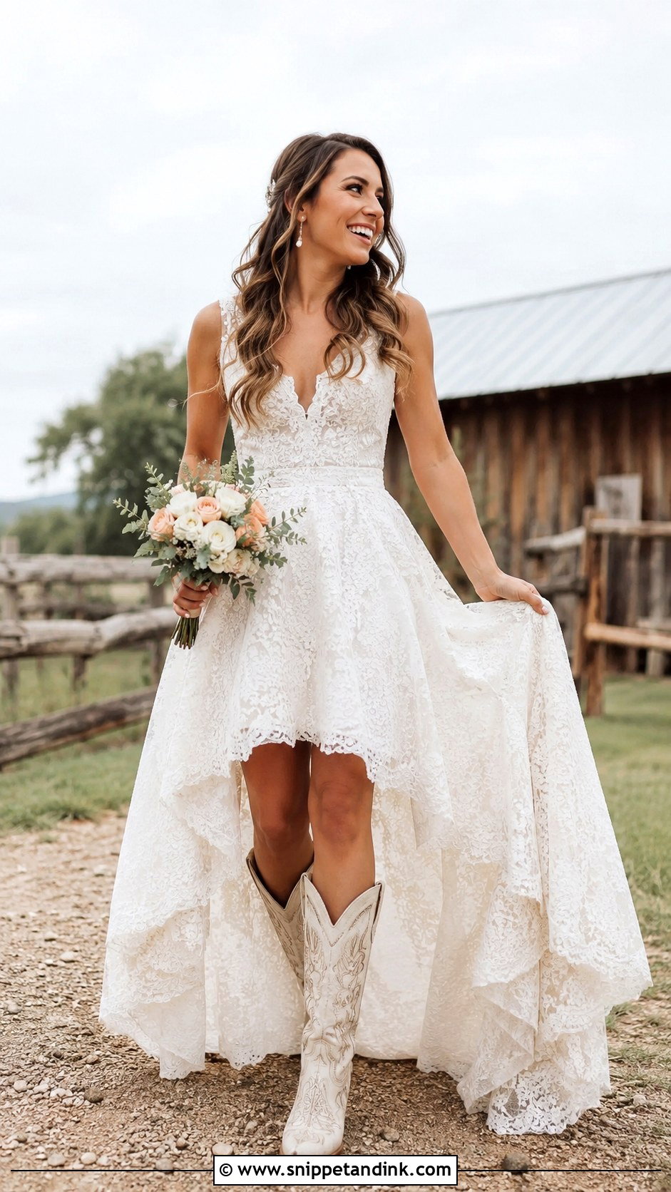 Country Wedding Dress With High Low Hem - Snippet and Ink - 25 Country Wedding Dresses