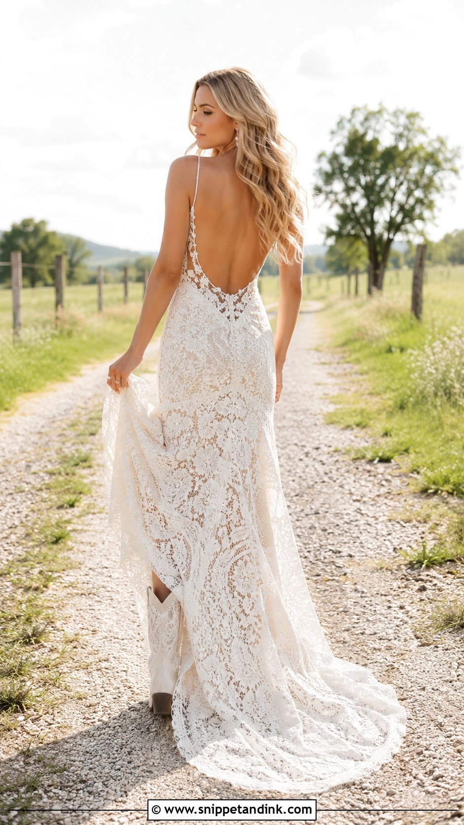 Country Wedding Dress With Open Back - Snippet and Ink - 25 Country Wedding Dresses
