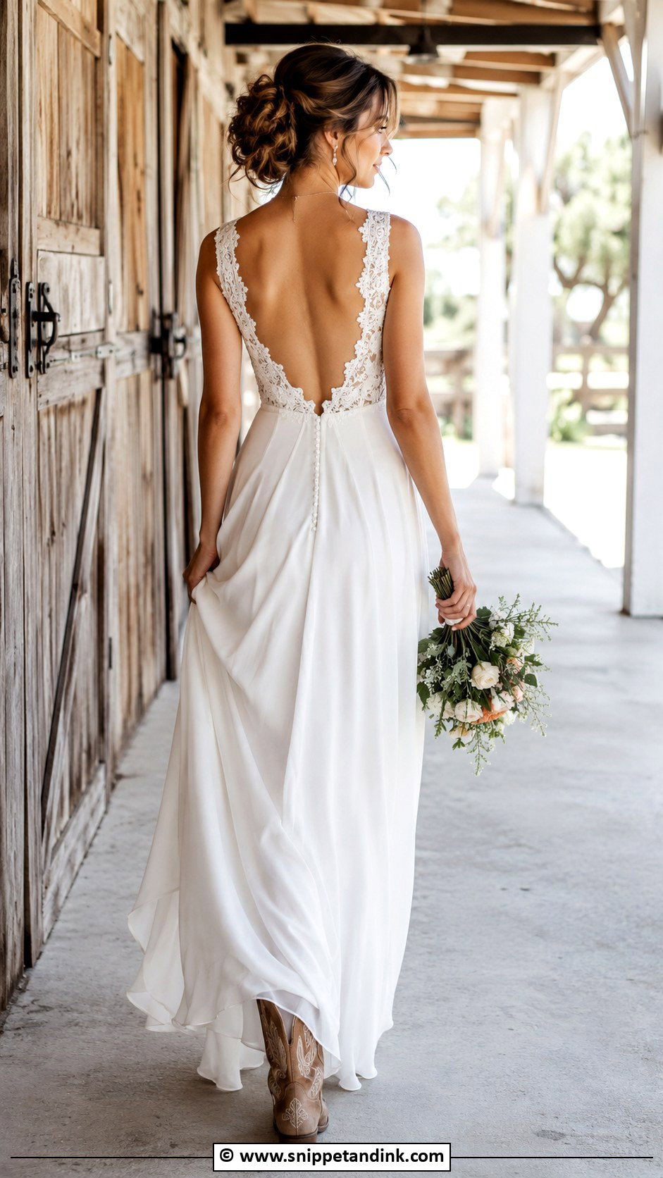 Country Wedding Dress With Open Back - Snippet and Ink - 25 Country Chic Wedding Dresses