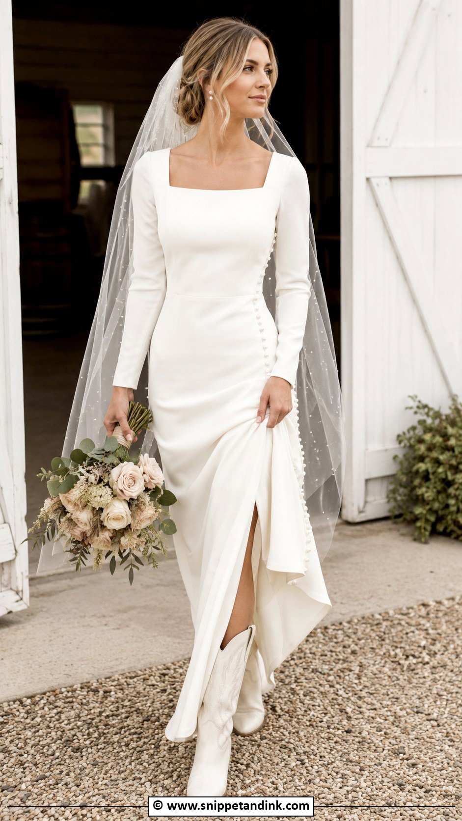 Country Wedding Dress With Pearl Details - Snippet and Ink - 25 Country Wedding Dress Ideas