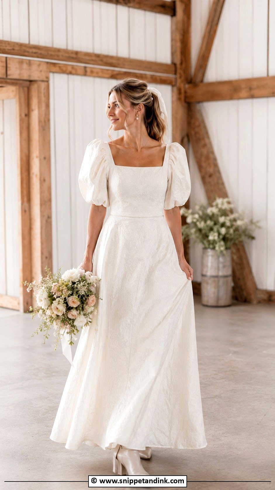 Country Wedding Dress With Puff Sleeves - Snippet and Ink - 25 Country Wedding Dress Ideas