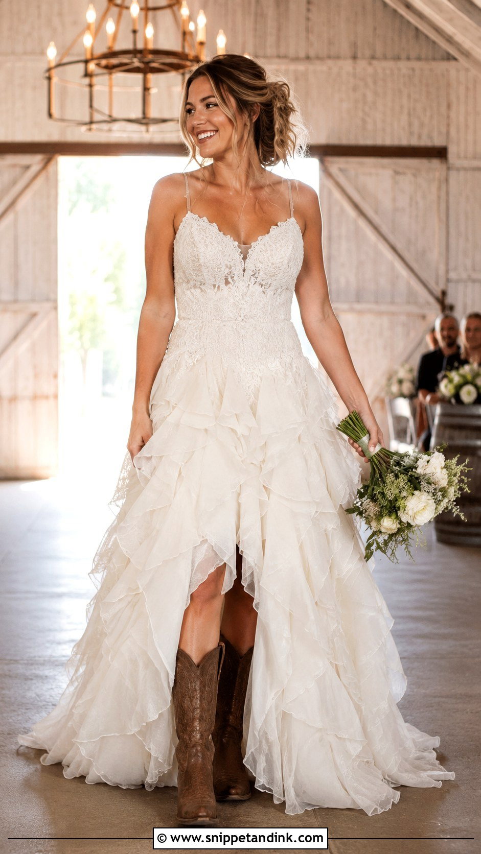 Country Wedding Dress With Ruffle Skirt - Snippet and Ink - 25 Country Wedding Dresses