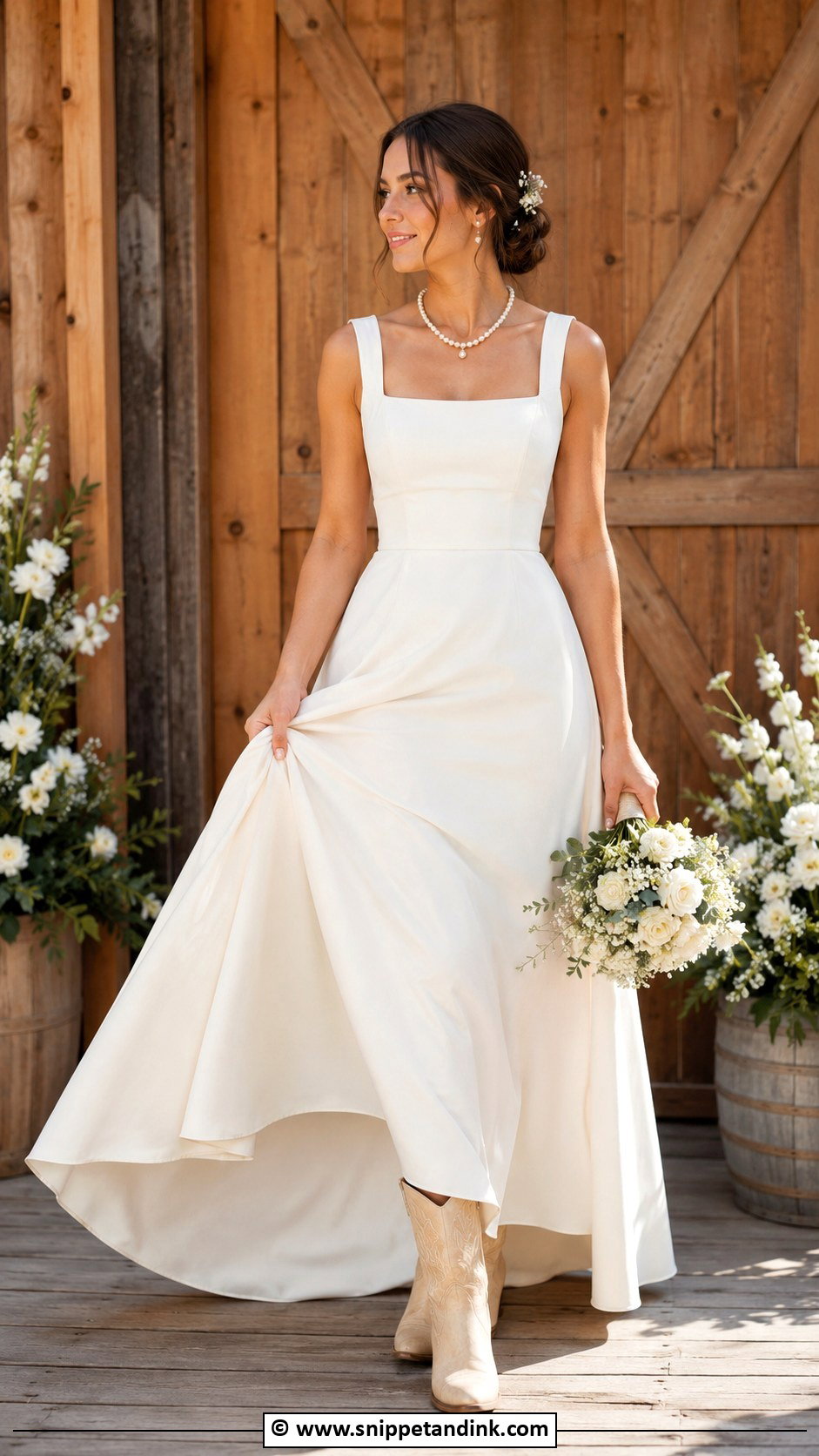Country Wedding Dress With Square Neckline - Snippet and Ink - 25 Country Wedding Dress Ideas