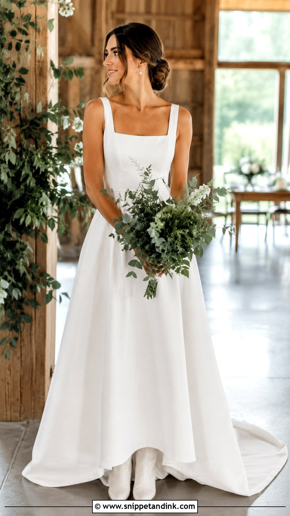 Country Wedding Dress With Square Neckline - Snippet and Ink - 25 Country Wedding Dresses