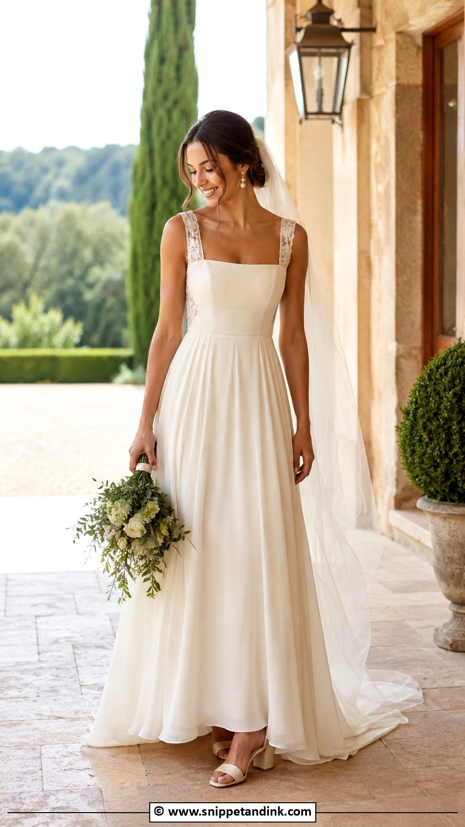 Country Wedding Dress With Square Neckline - Snippet and Ink - 25 Country Chic Wedding Dresses