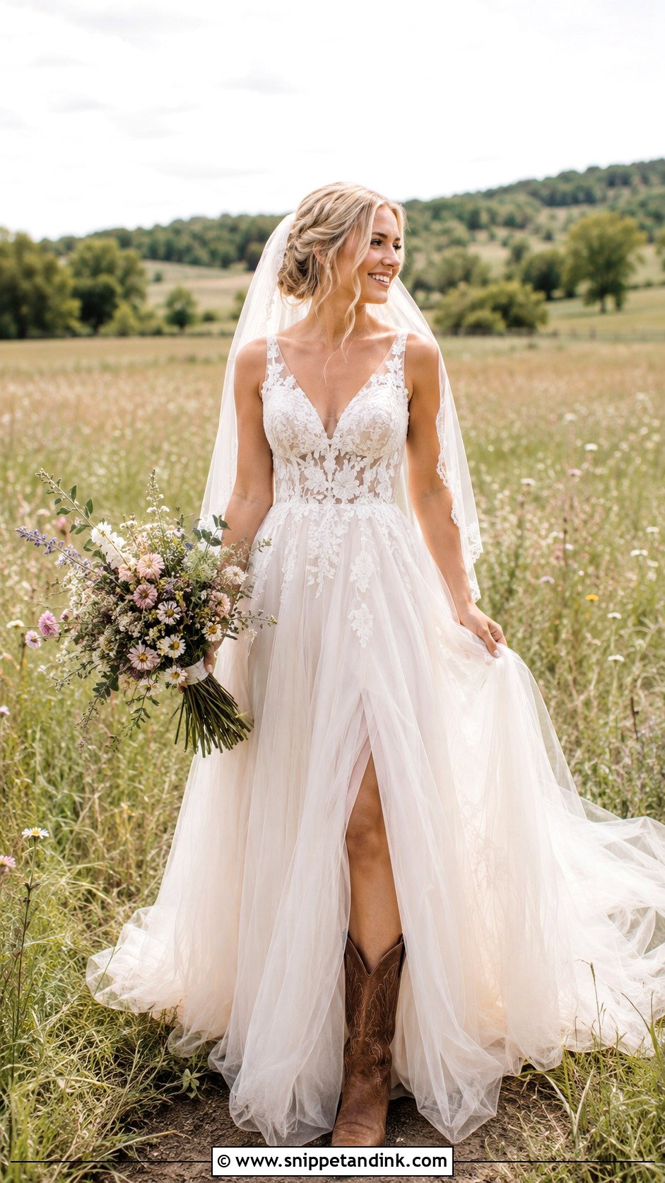 Country Wedding Dress With Tulle Skirt - Snippet and Ink - 25 Country Wedding Dresses