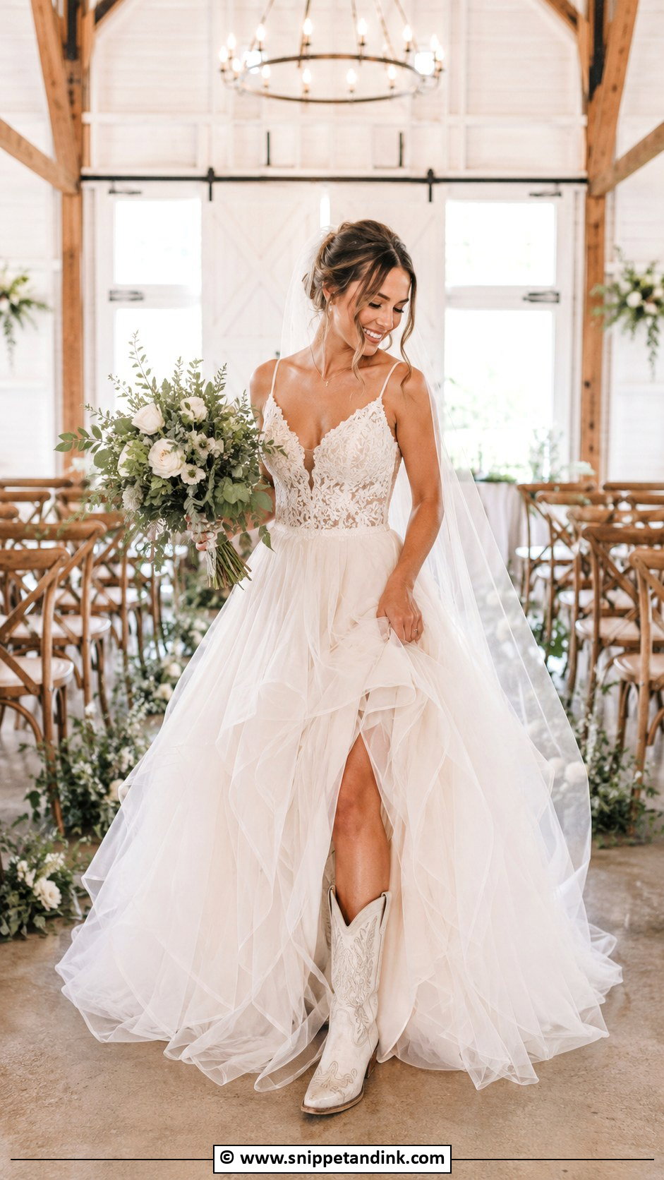 Country Wedding Dress With Tulle Skirt - Snippet and Ink - 25 Country Chic Wedding Dresses
