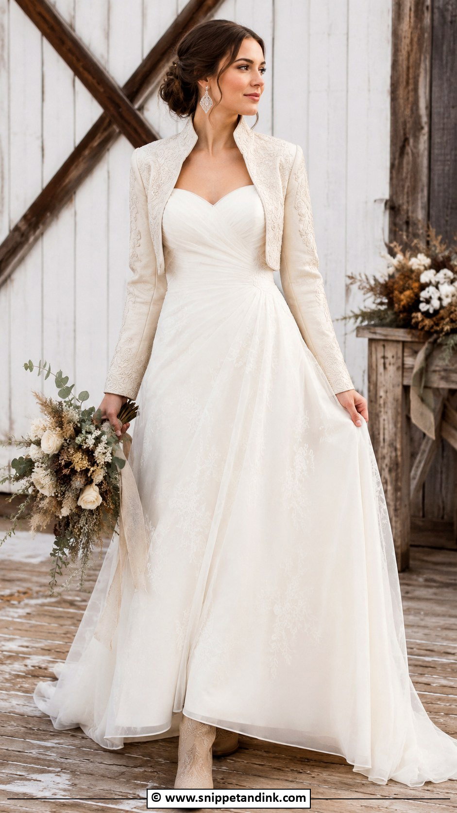 Country Wedding Dress With Western Bolero - Snippet and Ink - 25 Country Wedding Dress Ideas
