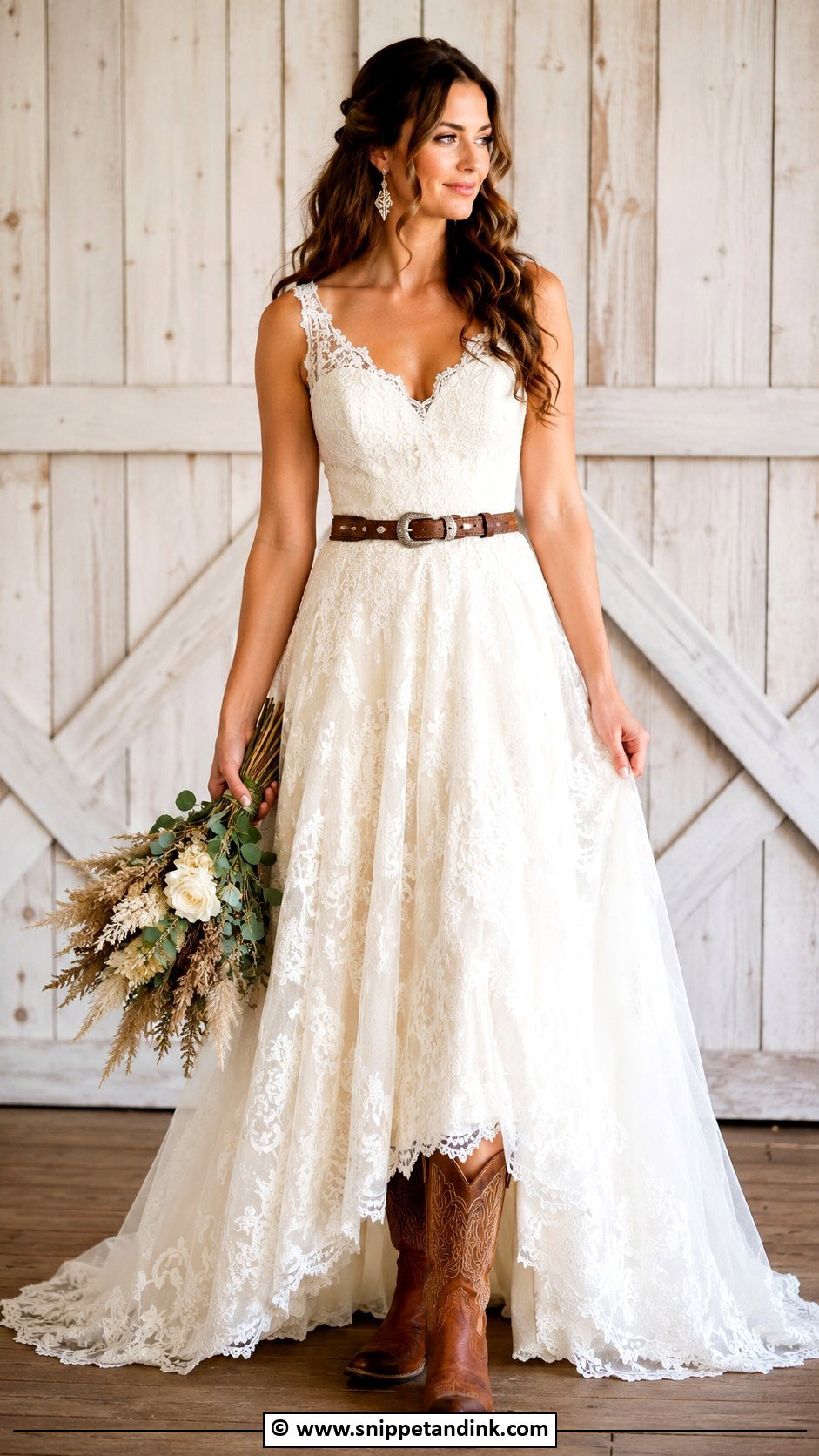 Country Western Wedding Dress With Belt - Snippet and Ink - 25 Country Western Wedding Dresses