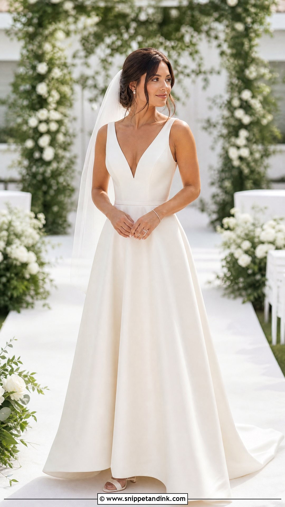 Court Train A Line Wedding Dress - Snippet and Ink - 25 Bridal Train Ideas
