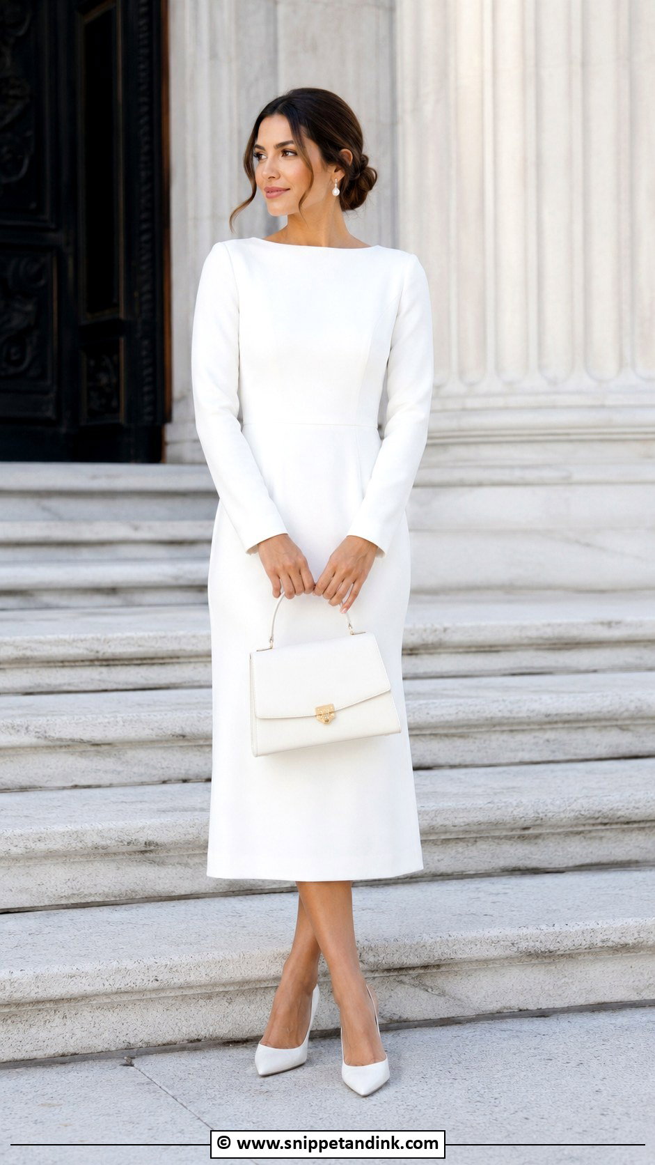 Court Wedding Long Sleeve Dress - Snippet and Ink - 30 Court Wedding Outfit Ideas