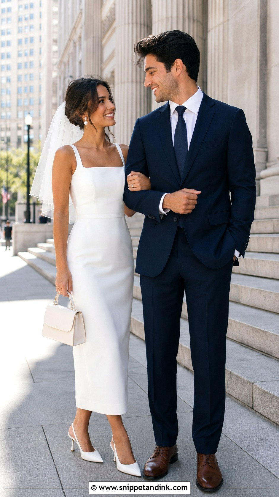 Courthouse Bridal Couple Outfit - Snippet and Ink - 20 Bridal Couple Ideas