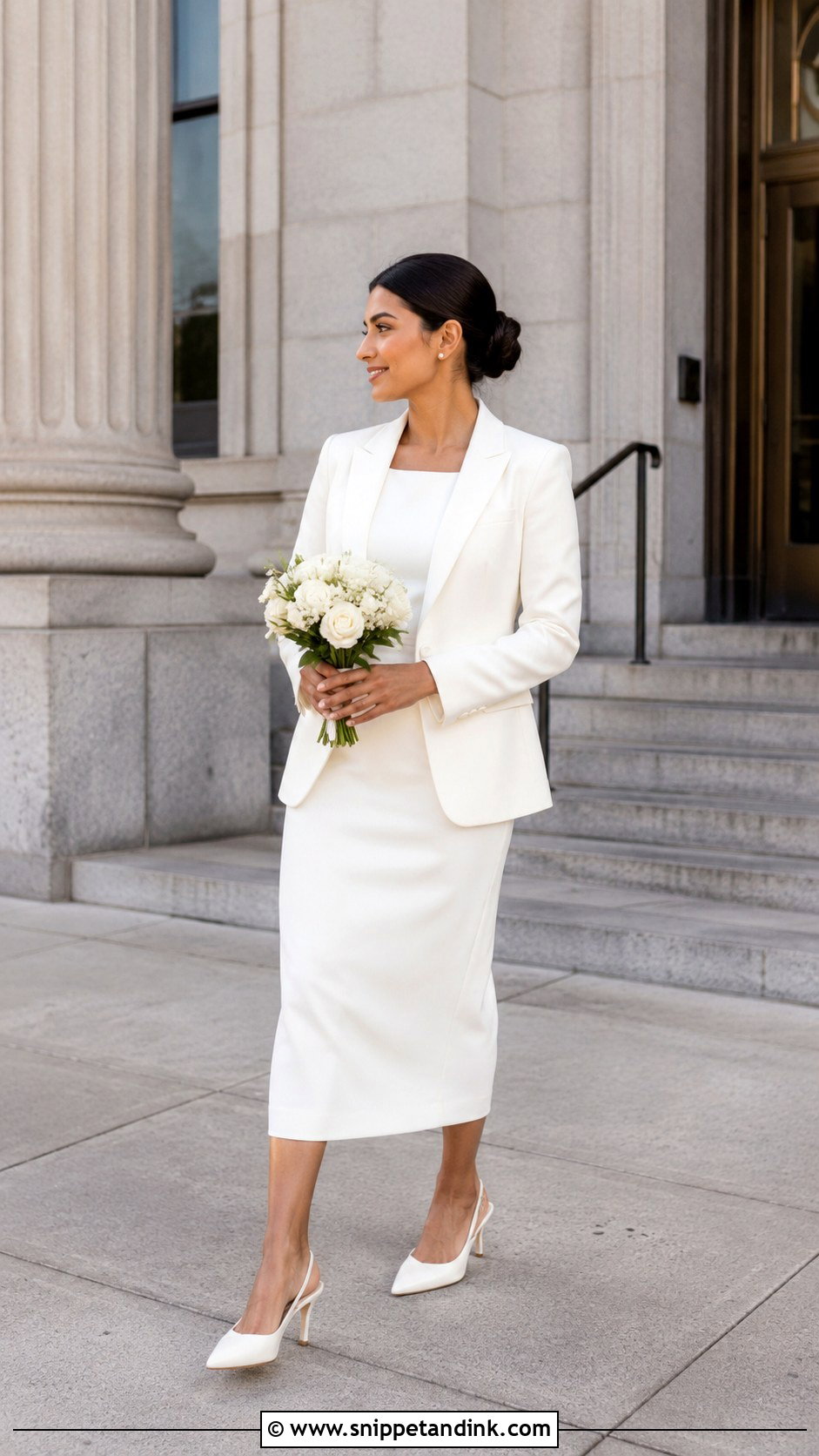 Courthouse Elopement Dress With Blazer - Snippet and Ink - 25 Elopement Dresses