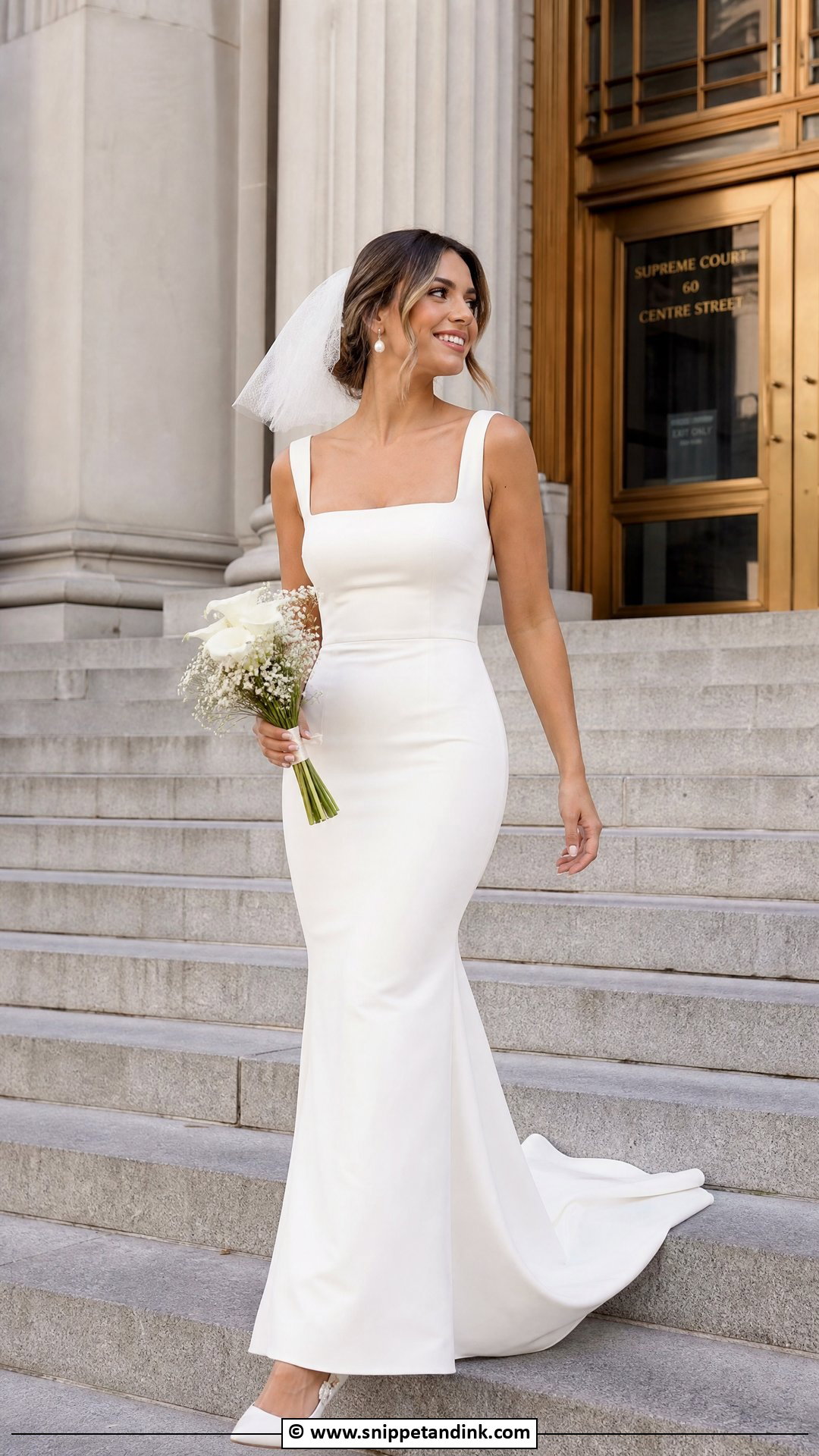 Courthouse Fit And Flare Wedding Dress - Snippet and Ink - 35 Fit and Flare Wedding Dress Ideas