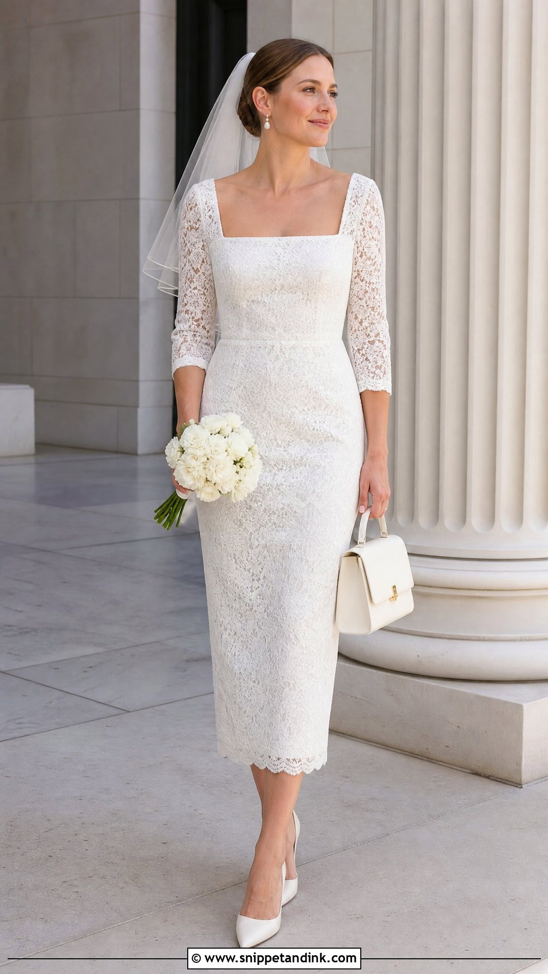 Courthouse Lace Sheath Wedding Dress - Snippet and Ink - 20 Lace Sheath Wedding Dress Ideas