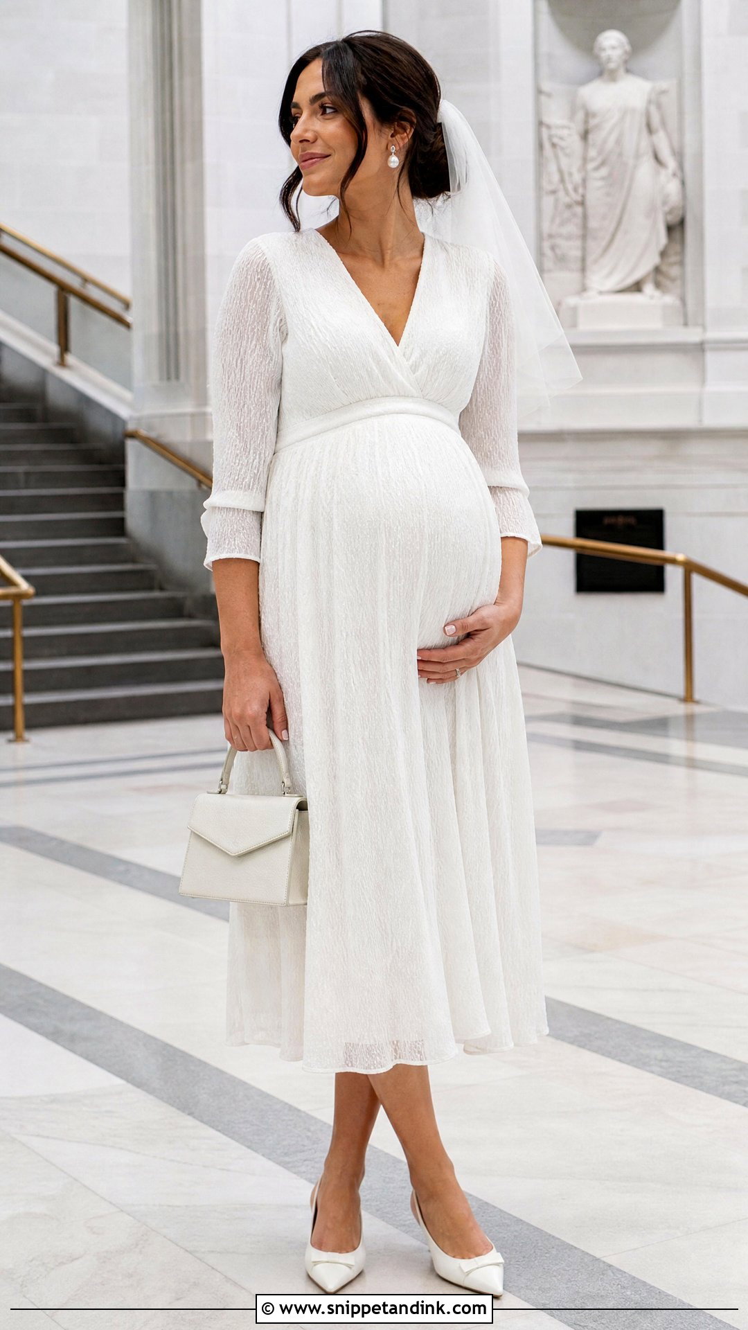 Courthouse Maternity Wedding Dress - Snippet and Ink - 20 Simple Wedding Dress for Pregnant Bride Ideas