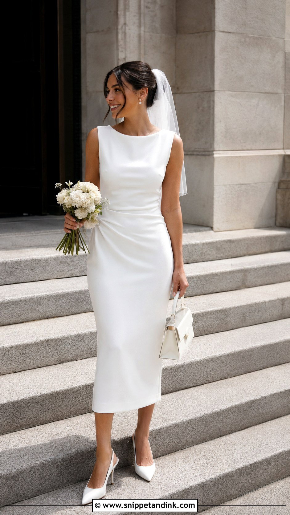 Courthouse Midi Wedding Dress - Snippet and Ink - 25 Midi Wedding Dress Tea Length Ideas