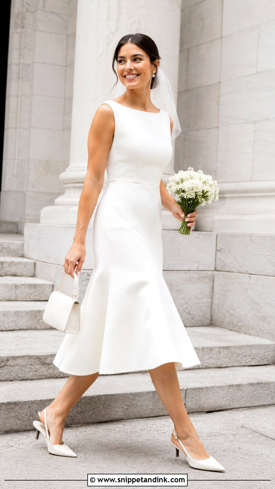 Courthouse Midi Wedding Dress - Snippet and Ink - 20 Easy Wedding Dress Ideas