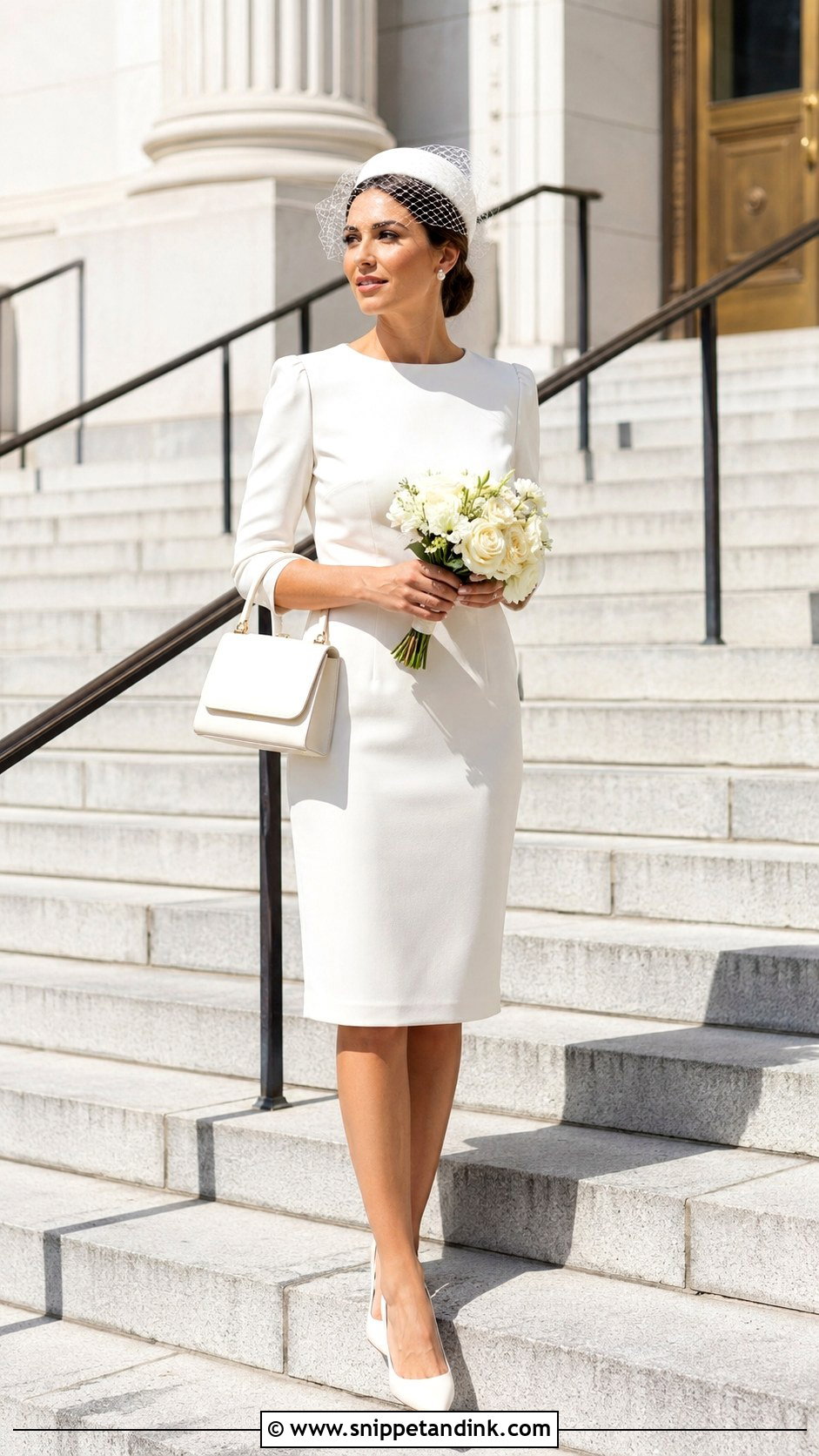 Courthouse Sheath Micro Wedding Dress - Snippet and Ink - 20 Micro Wedding Dress Ideas