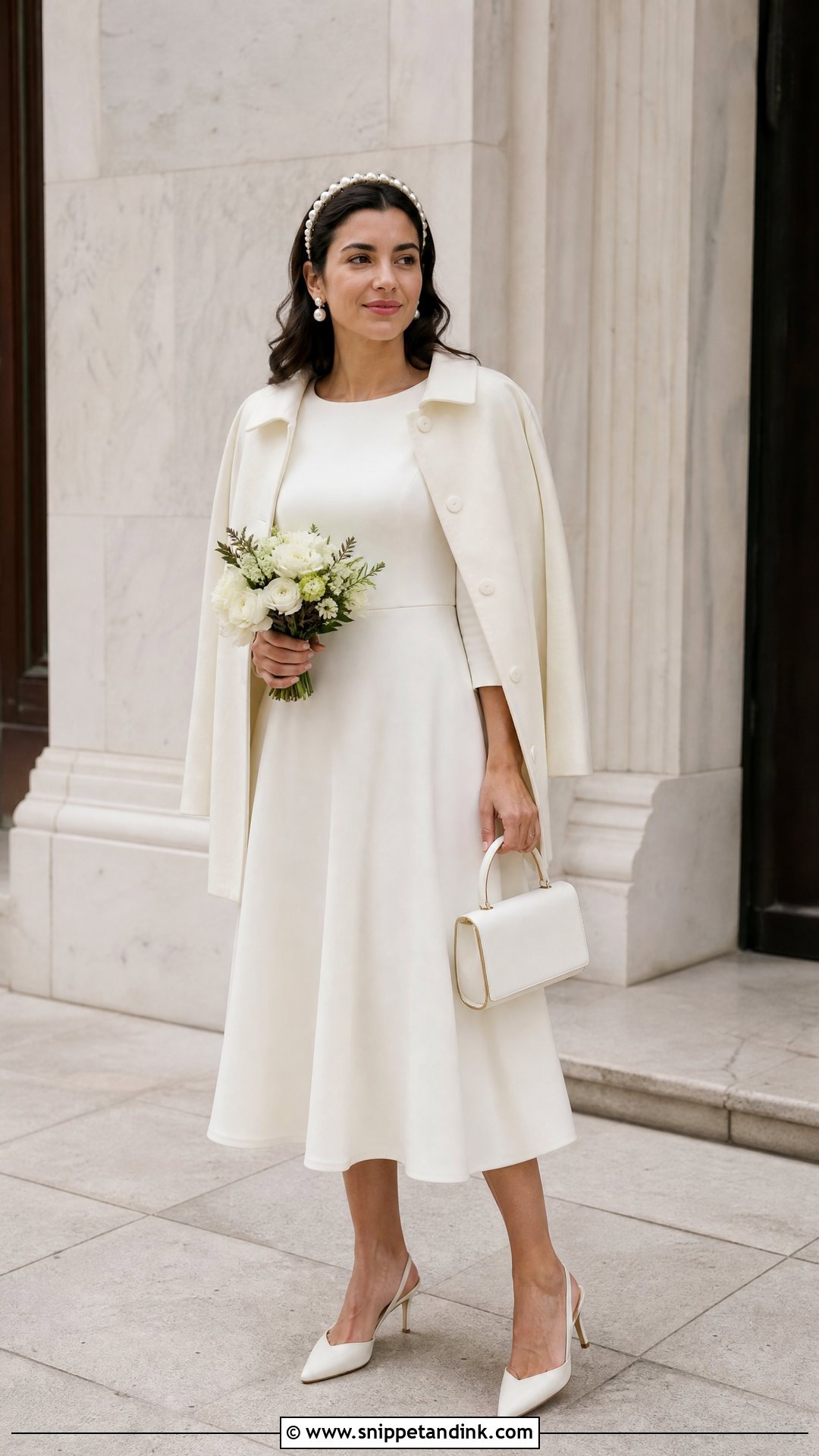 Courthouse Tea Length Wedding Dress with Sleeves - Snippet and Ink - 20 Tea Length Wedding Dress with Sleeves
