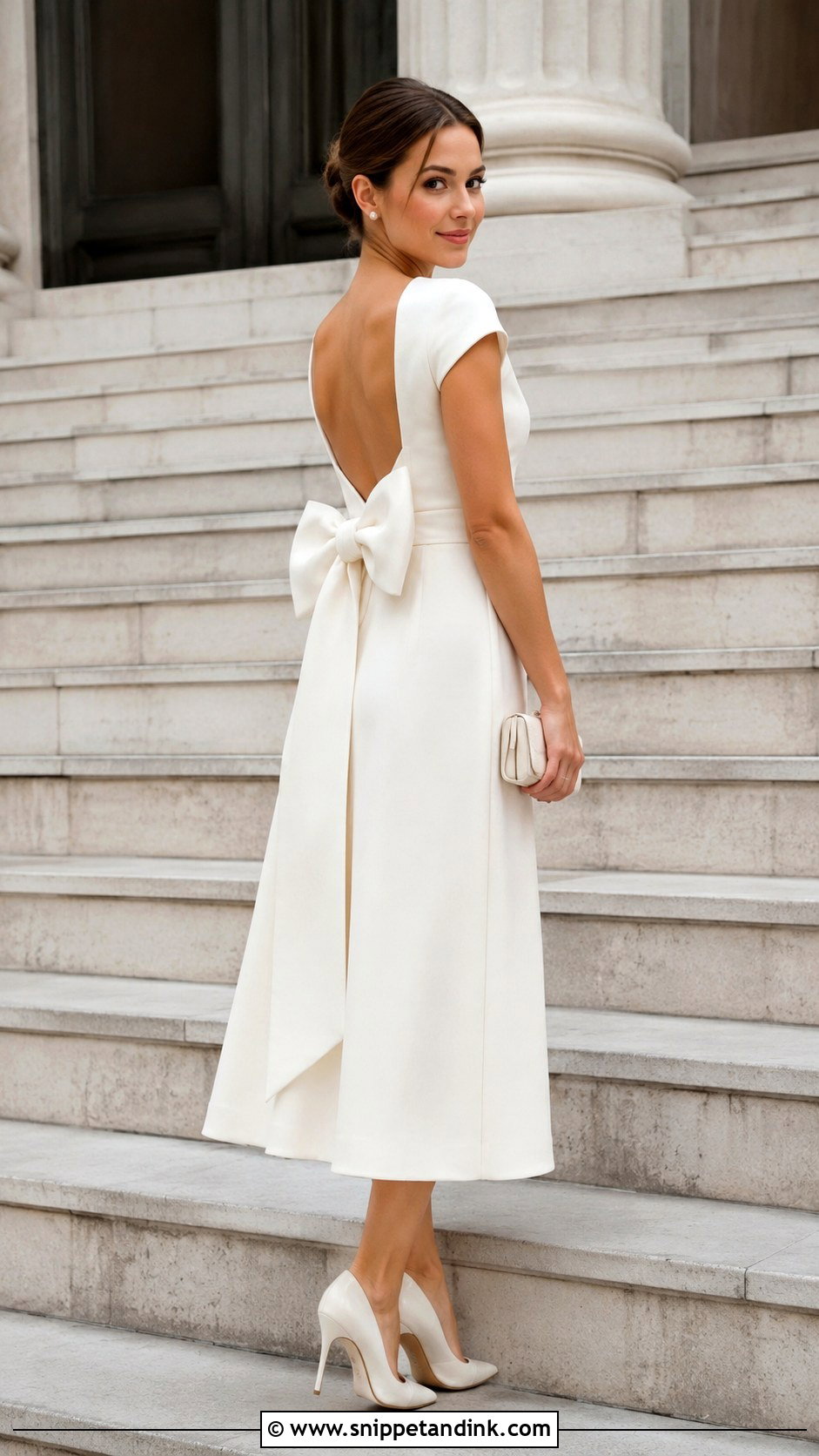 Courthouse Wedding Dress With Bow - Snippet and Ink - 25 Courthouse Wedding Dresses