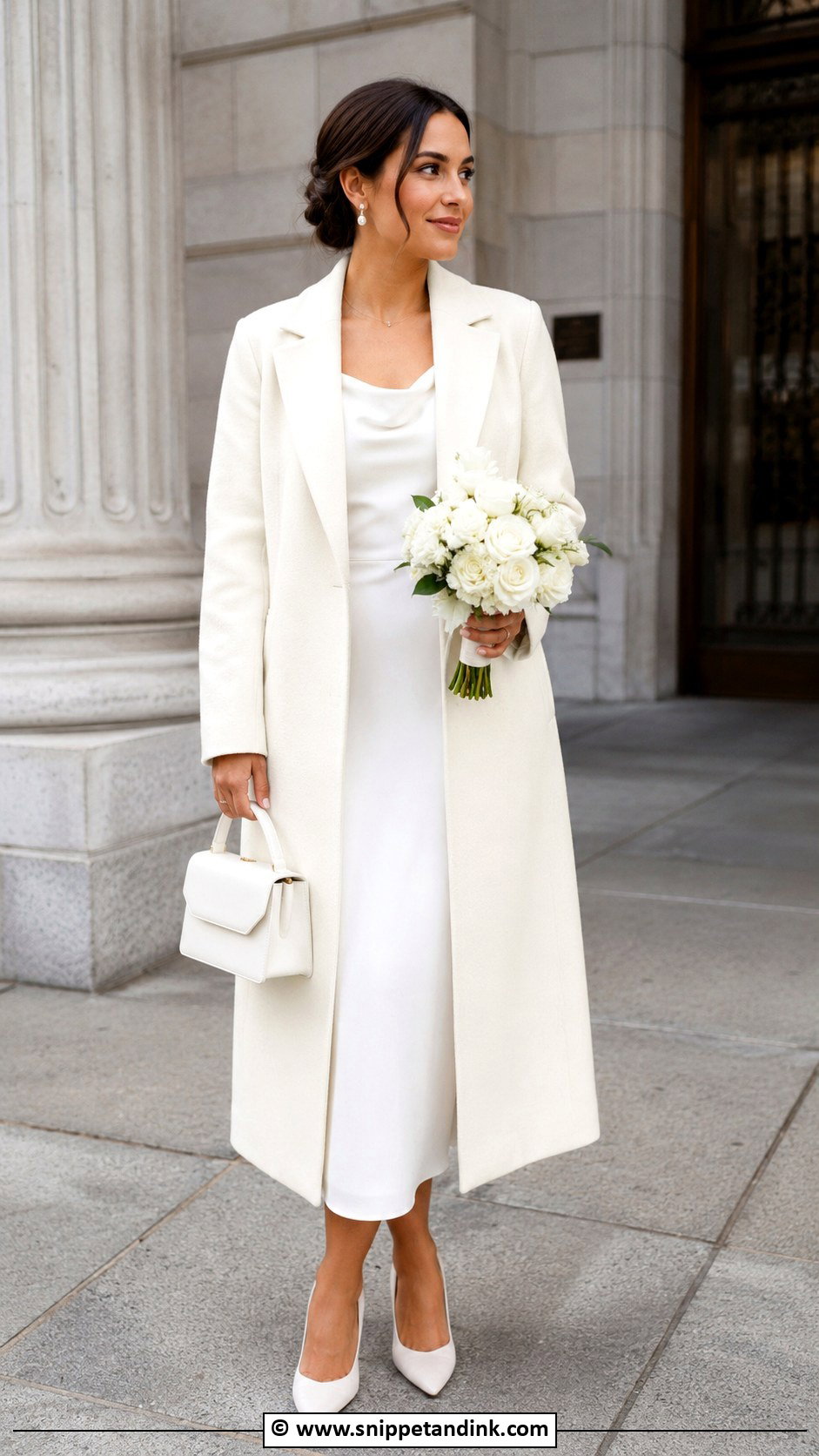 Courthouse Wedding Dress With Coat - Snippet and Ink - 30 Courthouse Wedding Dress Civil Ceremony Ideas