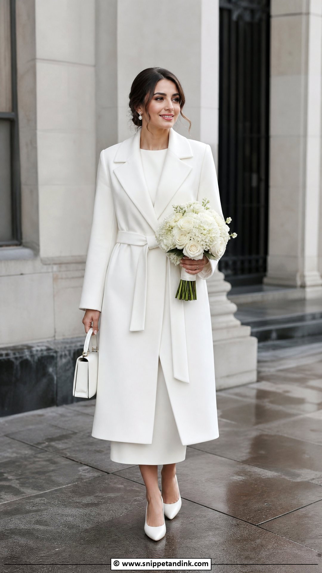 Courthouse Wedding Dress With Coat - Snippet and Ink - 35 Courthouse Wedding Dress Ideas