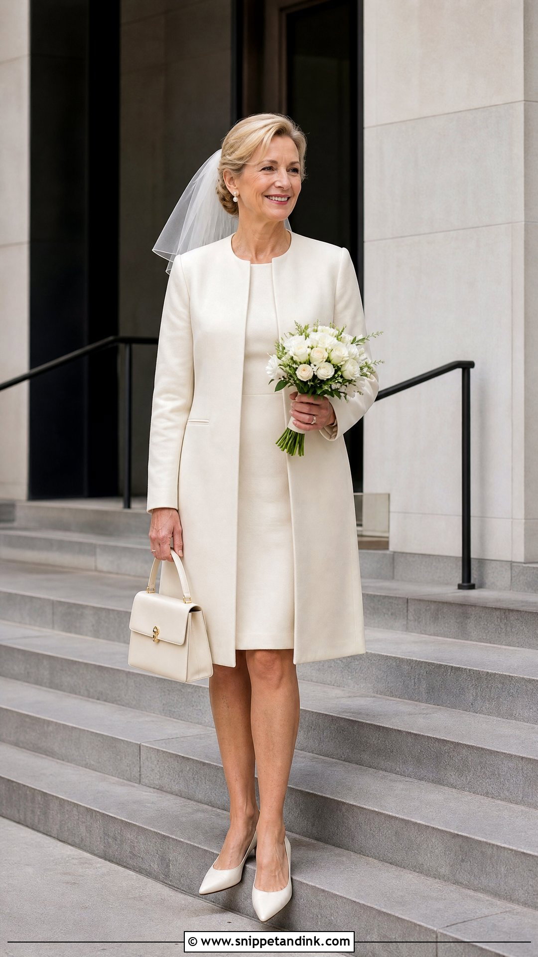 Courthouse Wedding Dress With Coat - Snippet and Ink - 20 Wedding Dress Over 40 Ideas