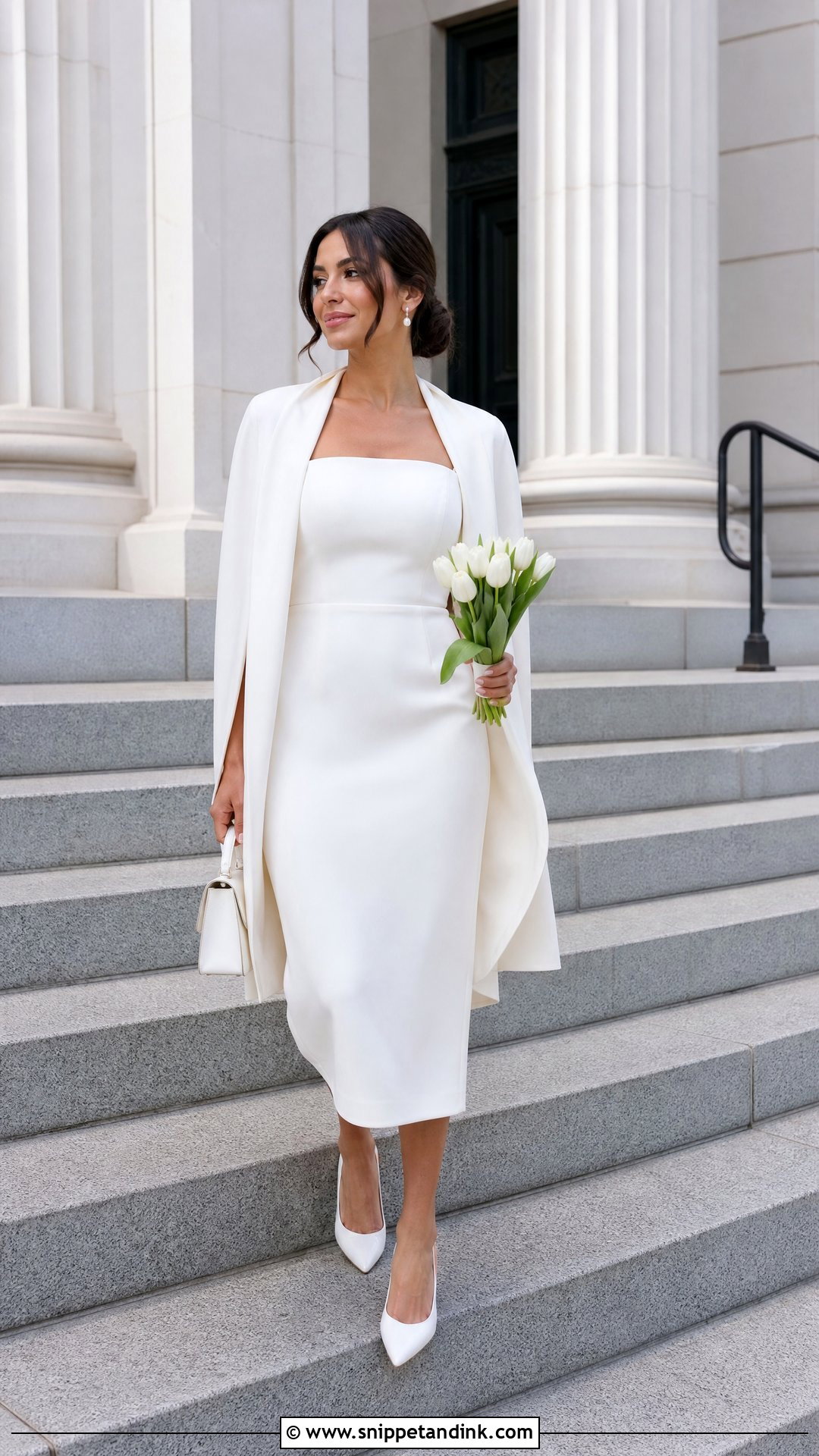 Courthouse Wedding Dress With Crepe Shawl - Snippet and Ink - 25 Wedding Dress with Shawl Ideas