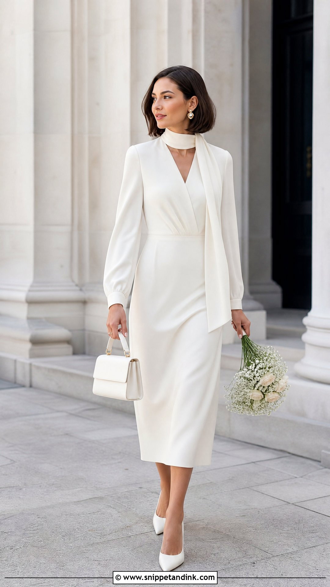 Courthouse Wedding Dress With Neck Scarf - Snippet and Ink - 25 Wedding Dress with Neck Scarf Ideas