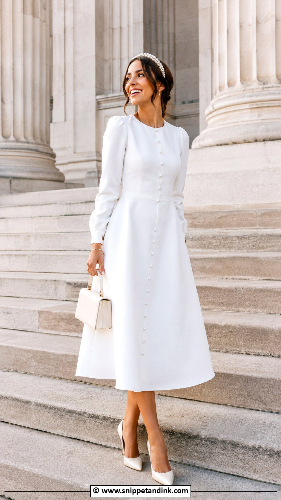 Courthouse Wedding Dress With Pearls - Snippet and Ink - 30 Courthouse Wedding Dress Civil Ceremony Ideas