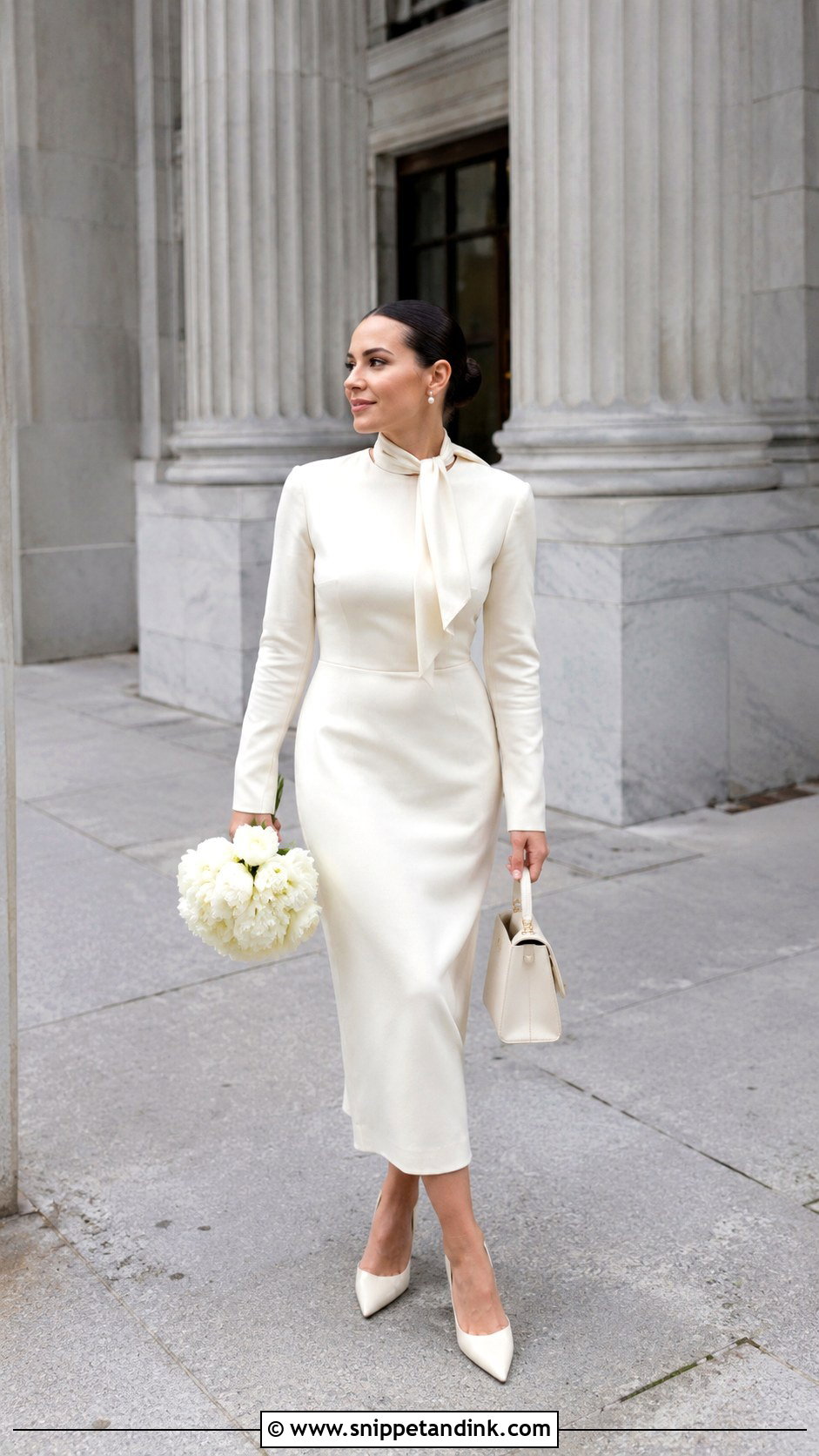 Courthouse Wedding Dress With Silk Scarf - Snippet and Ink - 30 Wedding Dress with Scarf Ideas