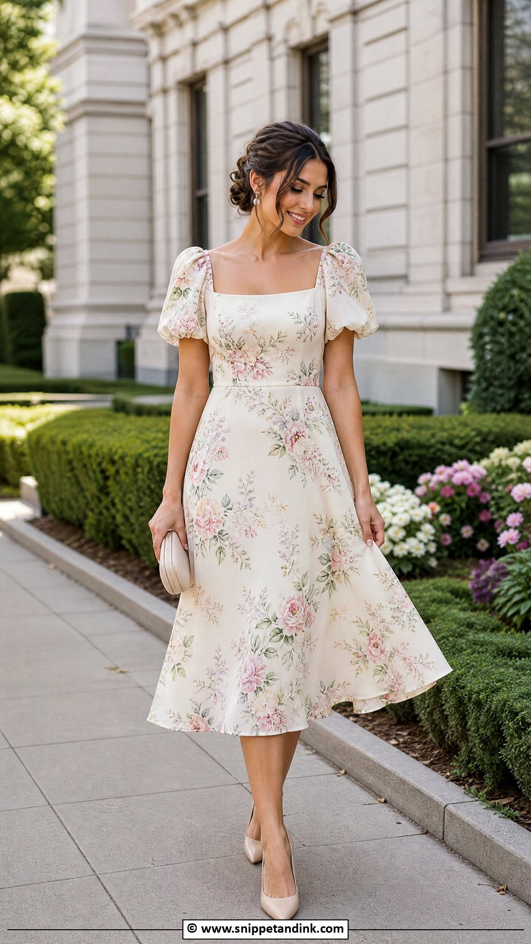 Courthouse Wedding Floral Dress - Snippet and Ink - 35 Courthouse Wedding Dress Ideas