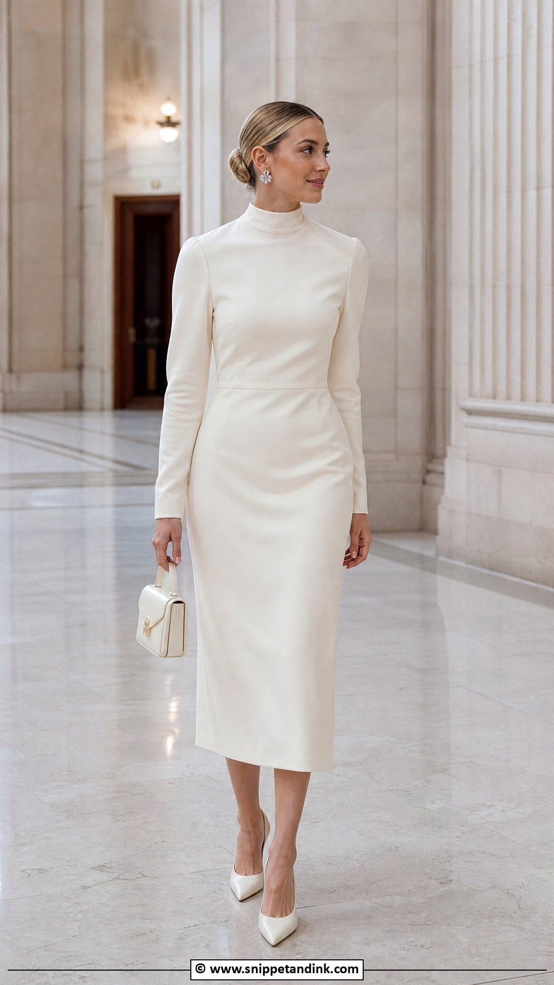 Courthouse Wedding High Neck Dress - Snippet and Ink - 35 Courthouse Wedding Dress Ideas