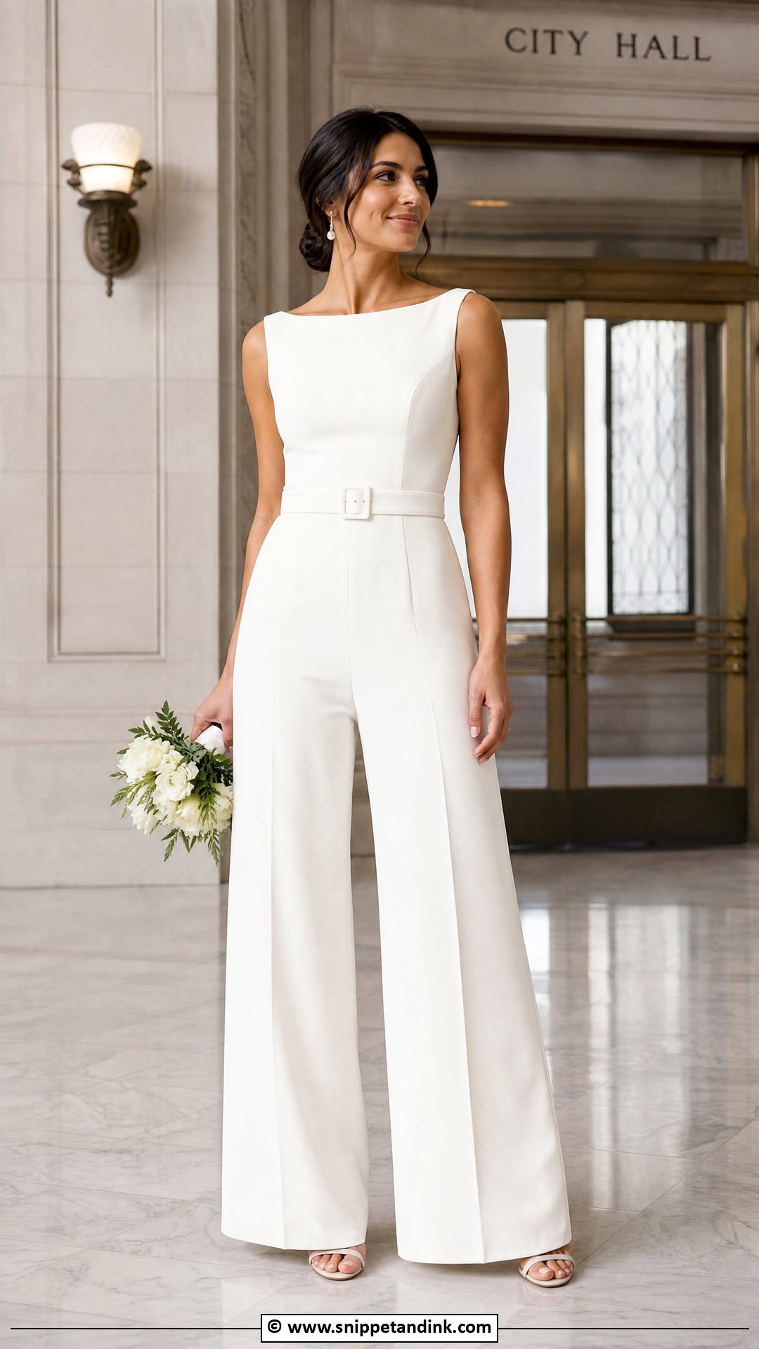 Courthouse Wedding Jumpsuit - Snippet and Ink - 35 City Hall Wedding Dress Ideas