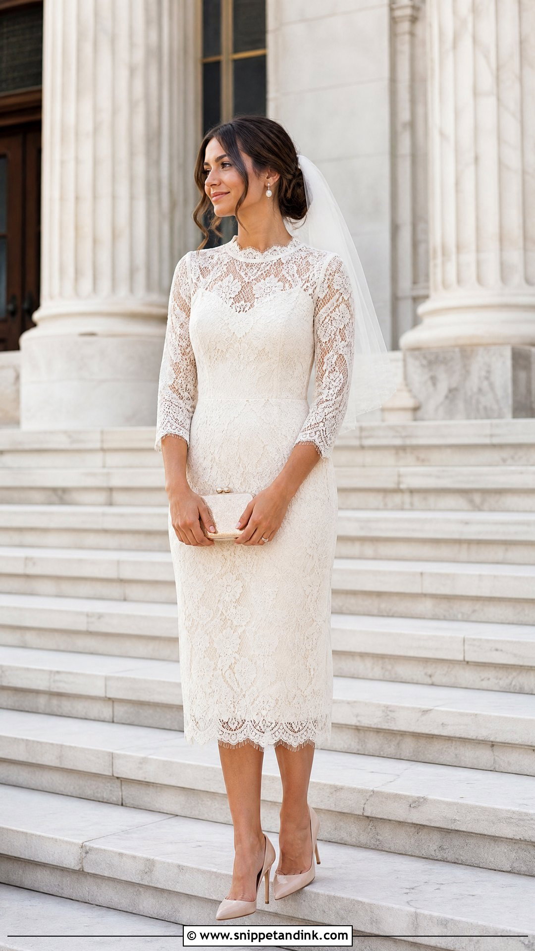 Courthouse Wedding Lace Dress - Snippet and Ink - 25 Courthouse Wedding Attire Ideas
