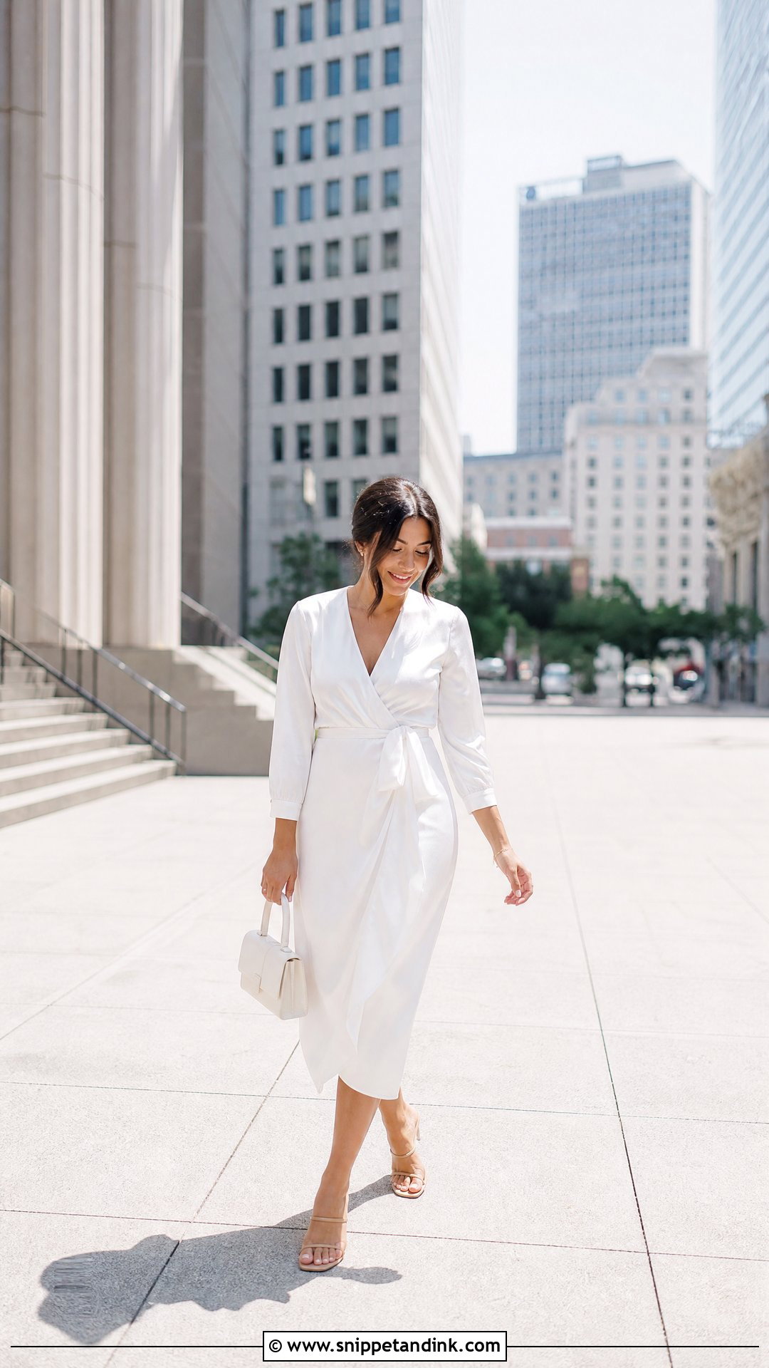 Courthouse Wedding Satin Dress - Snippet and Ink - 25 Courthouse Wedding Attire Ideas