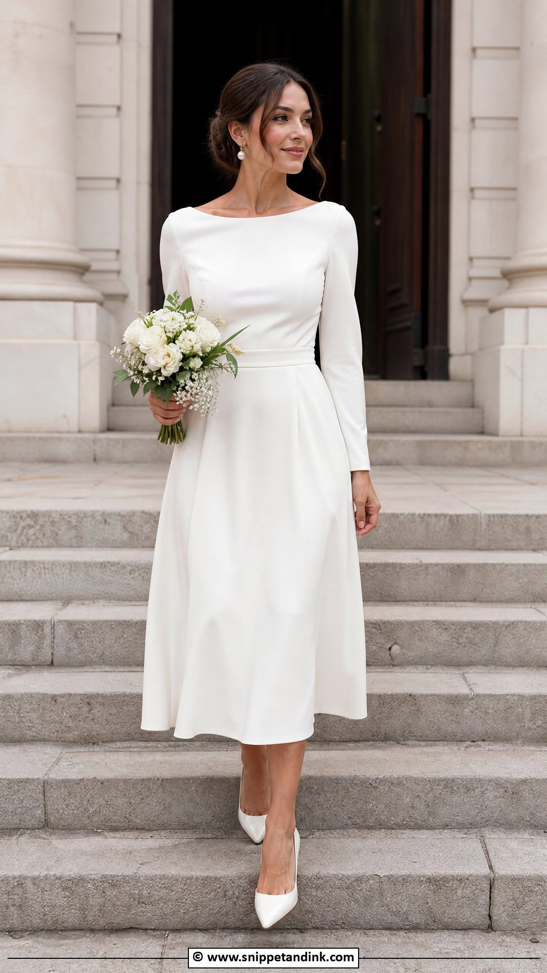 Courthouse Wedding Simple White Dress - Snippet and Ink - 35 Courthouse Wedding Dress Ideas