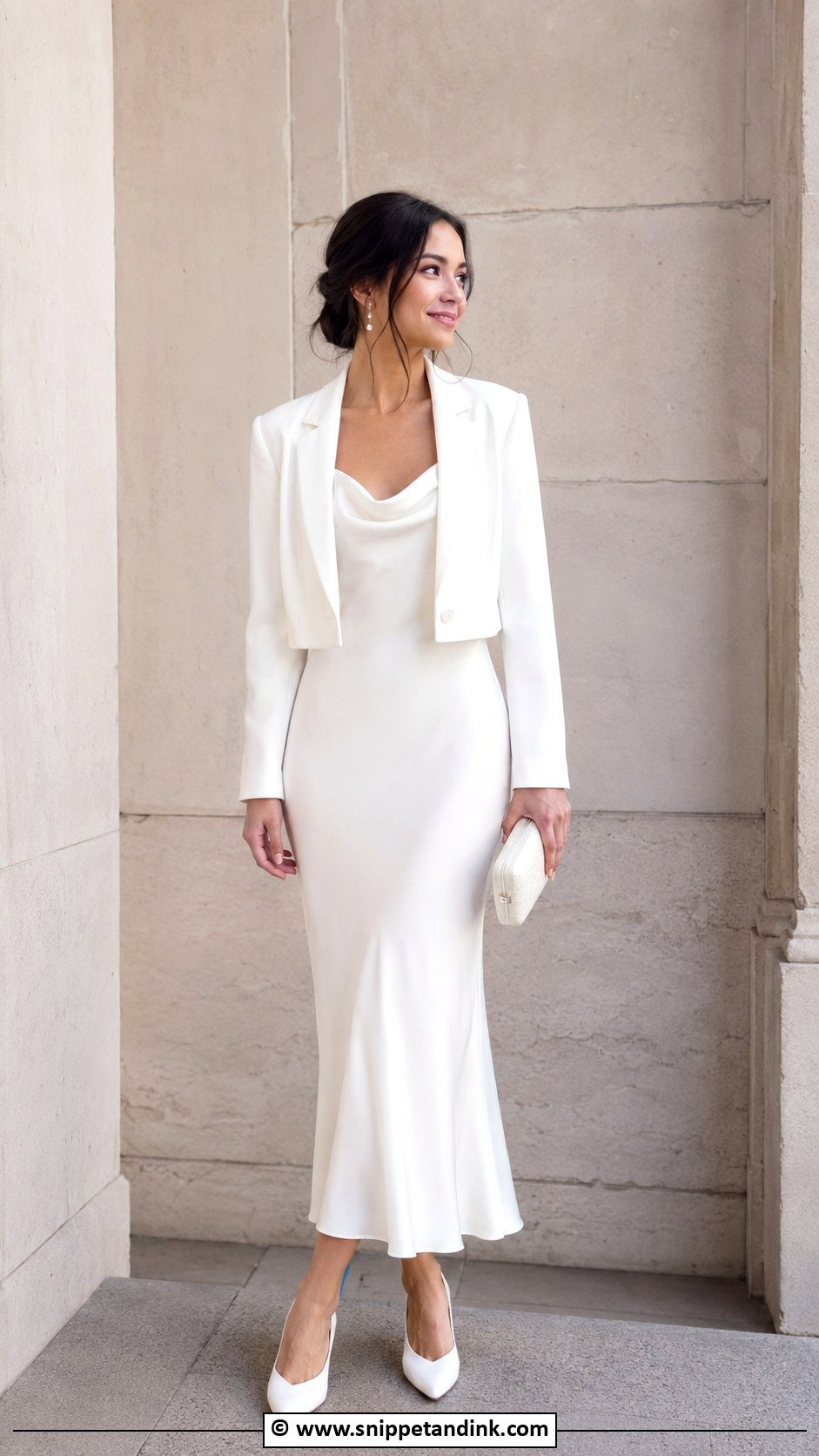 Courthouse Wedding Slip Dress - Snippet and Ink - 30 Courthouse Wedding Outfit Ideas