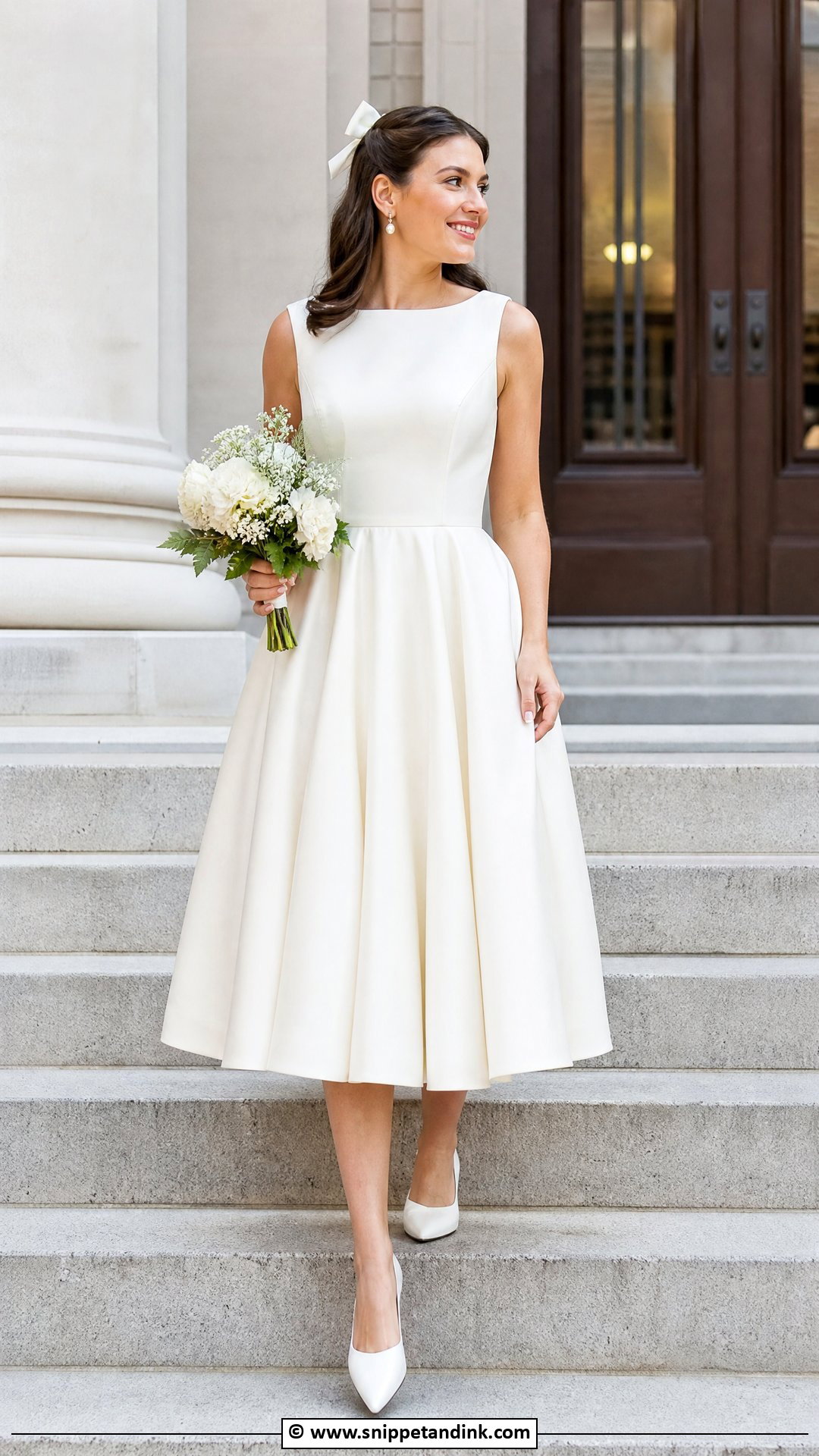 Courthouse Wedding Tea Length Dress - Snippet and Ink - 35 Courthouse Wedding Dress Ideas