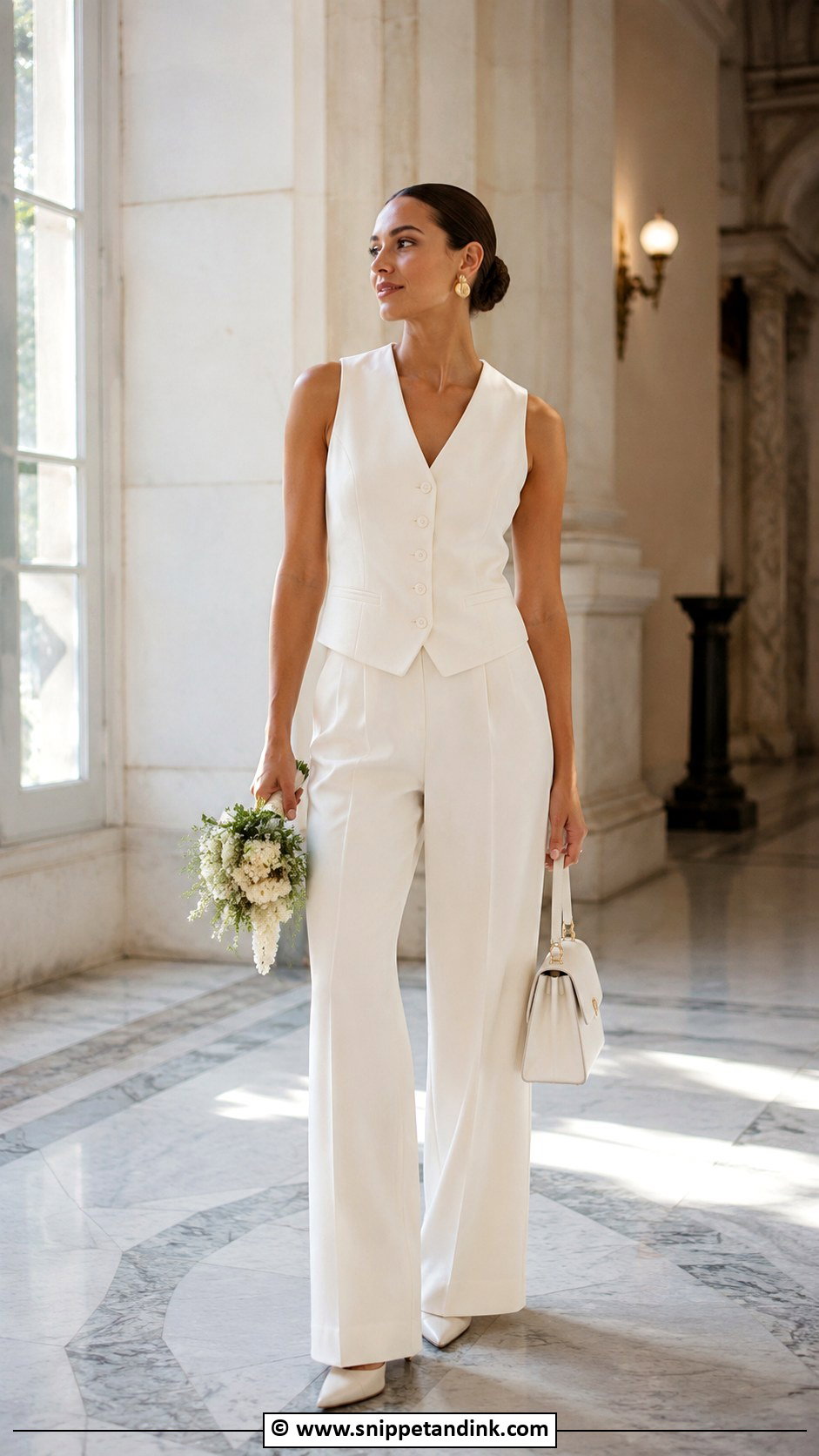 Courthouse Wedding Vest And Trousers - Snippet and Ink - 30 Courthouse Wedding Outfit Ideas